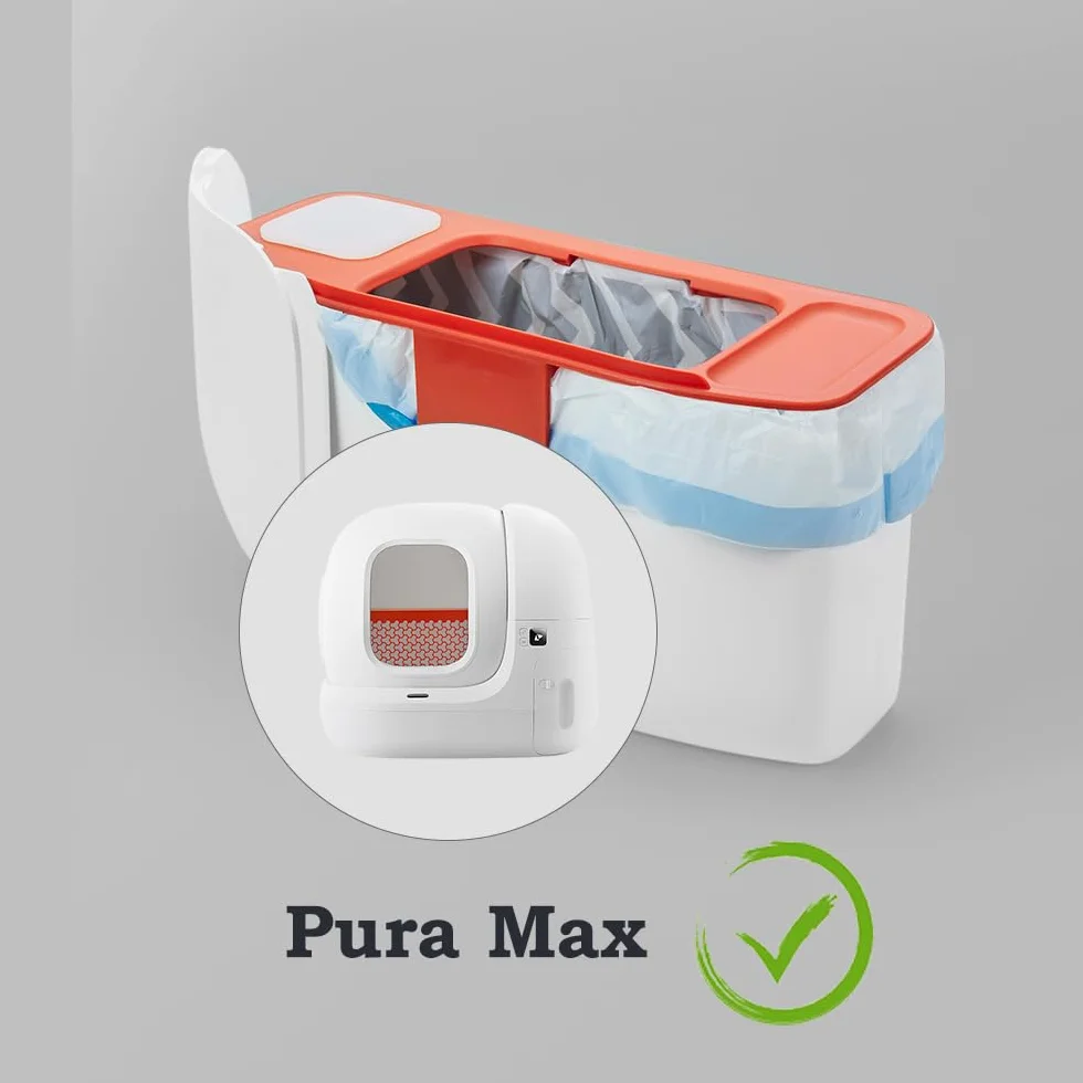 BUNMO Sacchetti per Escrementi per Gatti, compatibili con PURA Max, PURA Max 2 e PURA X, 5 Rotoli*20 (100 Pezzi), 55 x 30 cm
