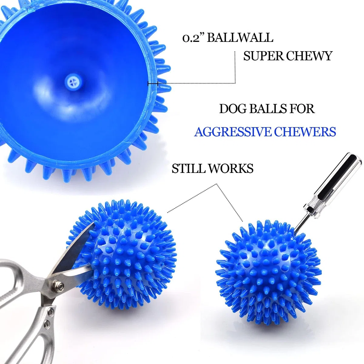 4 palline per cani grandi, 12 cm, gioco resistente per masticazione aggressiva