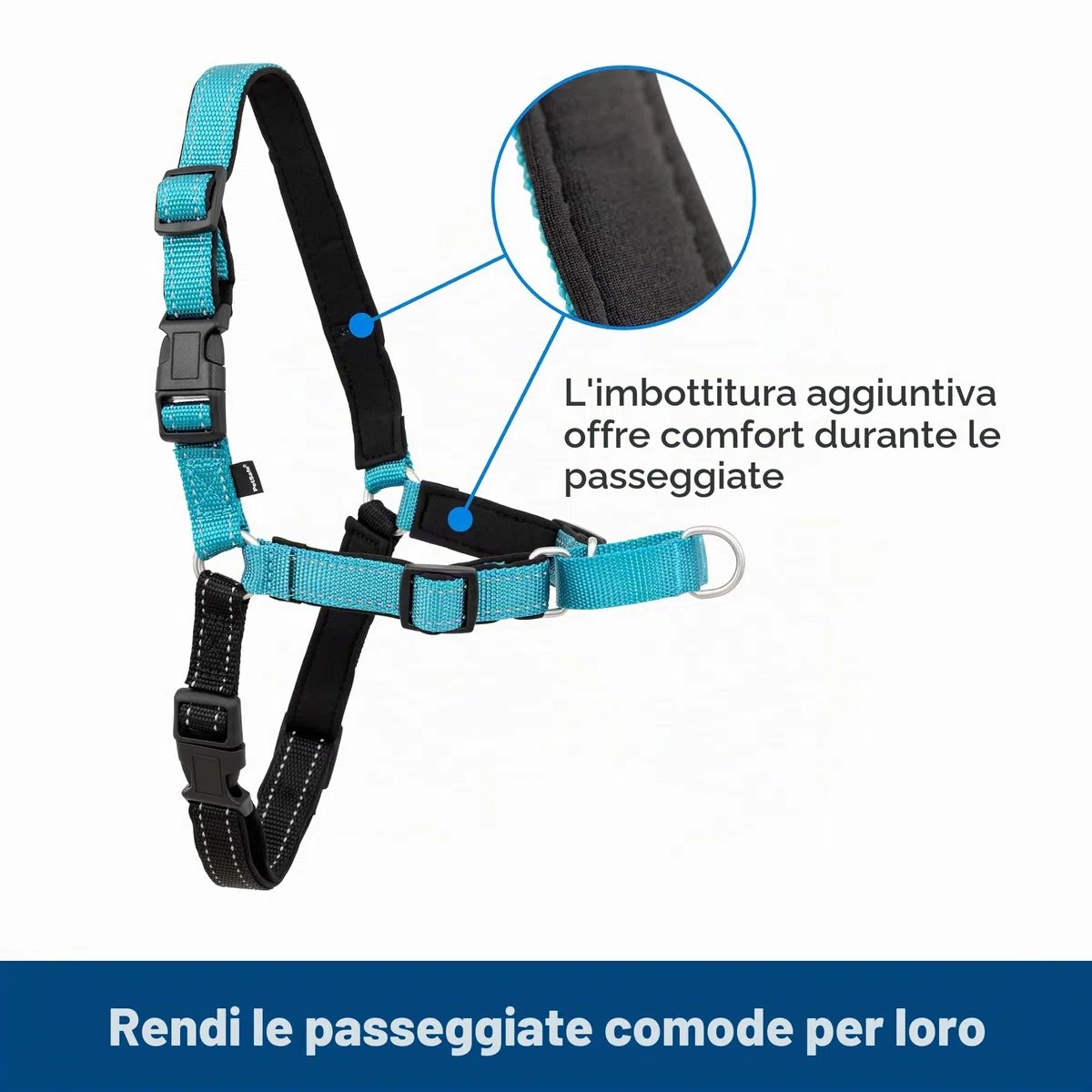 PetSafePettorina Deluxe Easy Walk Grande, Blu Oceano - 0.4 kg