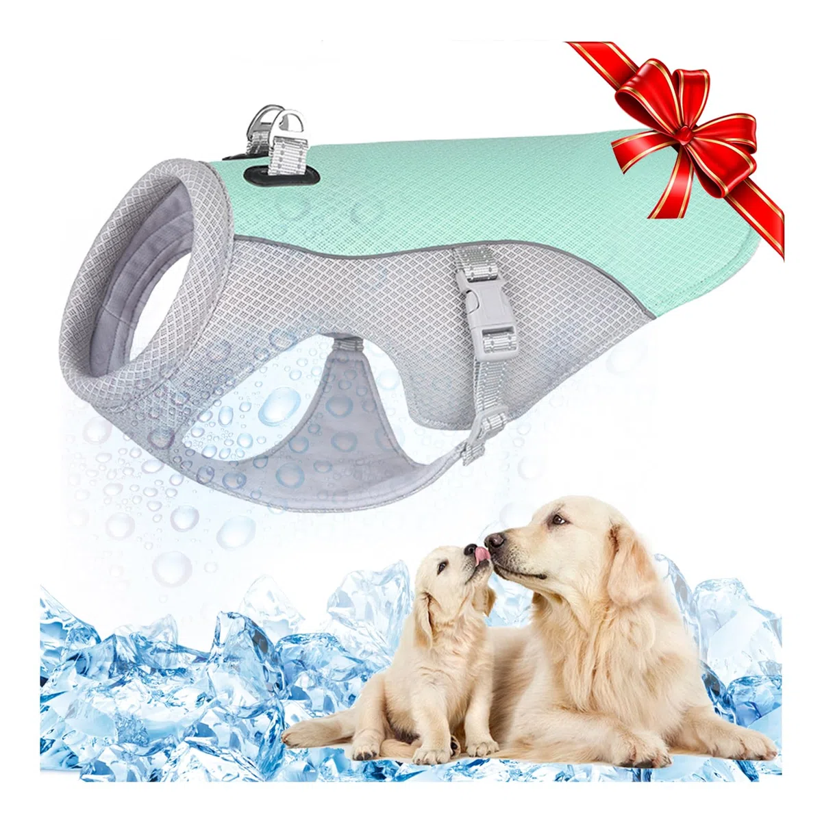Gilet di raffreddamento per cani Gilet per cani in mesh traspirante Cappotto per cani fresco e confortevole regolabile con strisce riflettenti Adatto per cani grandi medi e piccoli (XL, #New-Blu)
