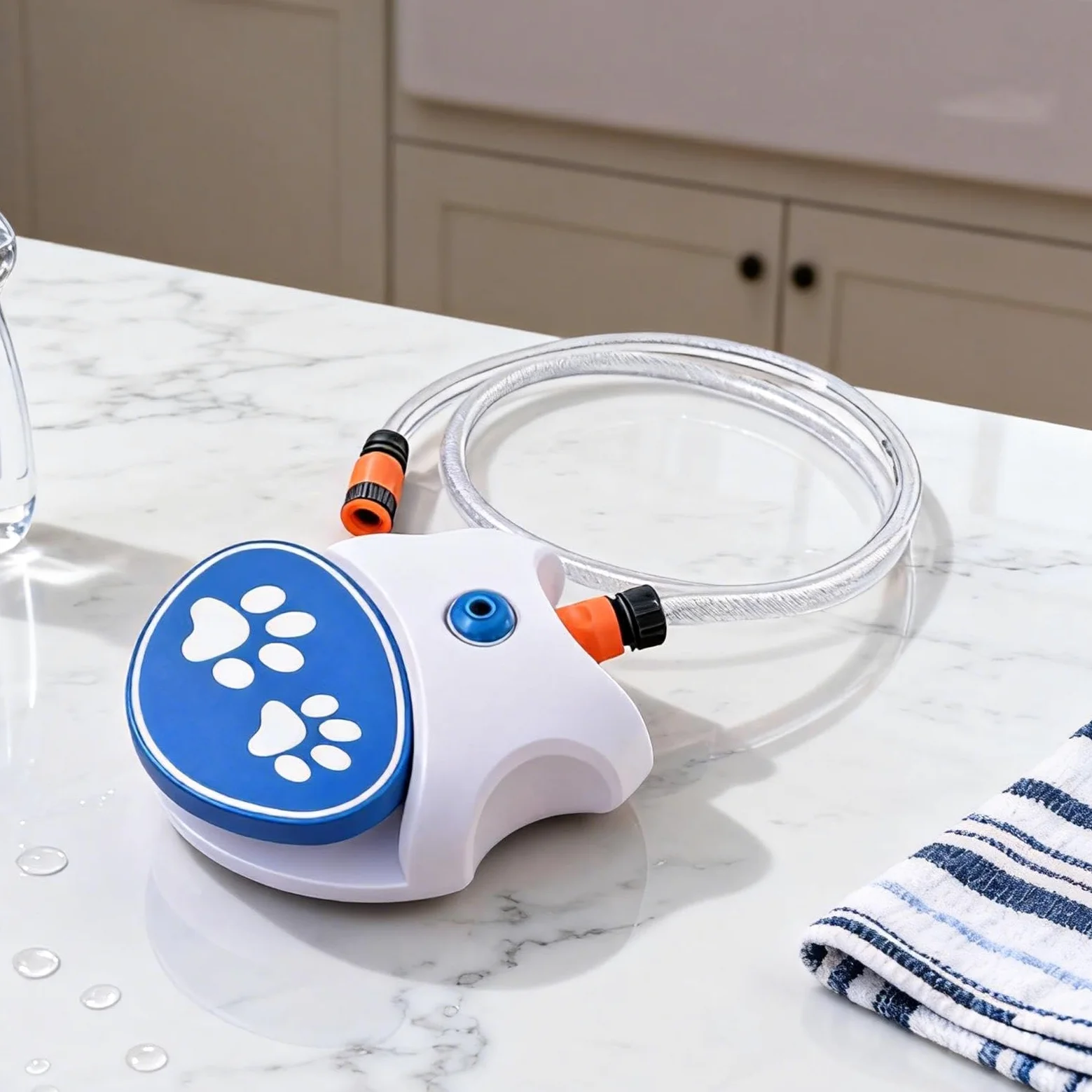 Irrigatore Per Cani Attivato Con La | Dispenser D'Abbeveraggio Per Animali Con Tubo Da 1,62 m - Irrigatore Per Cani Attivato Con La - Esterno Giardino Prato Balcone Estate Calda
