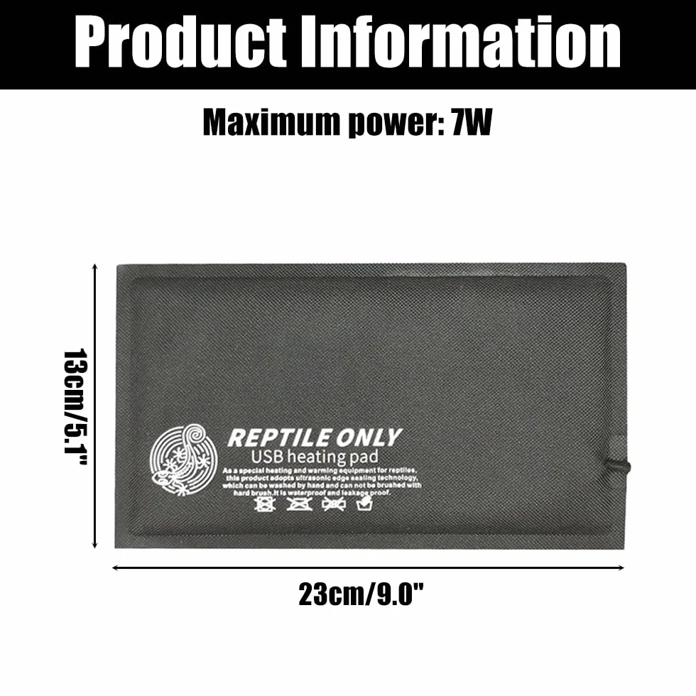 DONGKER Tappetino Riscaldante per Rettili,USB 5 V Tappetini Riscaldanti per Tartaruga Riscaldatore per Lucertola Geco Serpenti Rane
