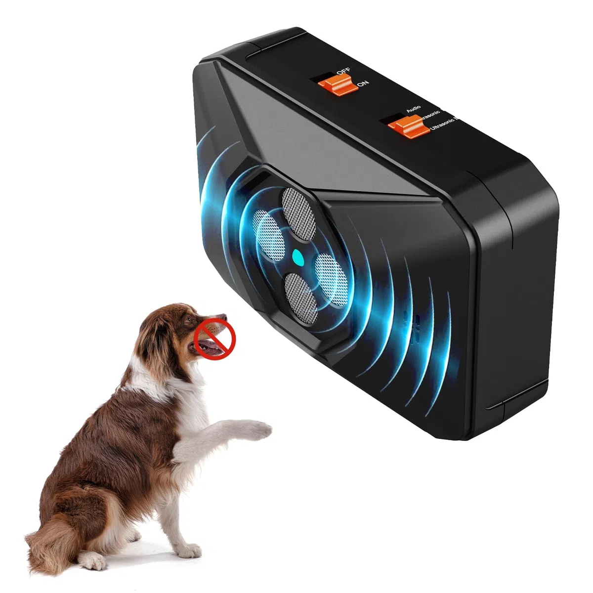 WUGEIN Antiabbaio per Cani, 30 Ft Anti Abbaio per Cani, 3 Modi Ultrasuoni per Cani Interni Esterni Antibell per Cani di Piccola Grandi Taglia Media Anti Bell
