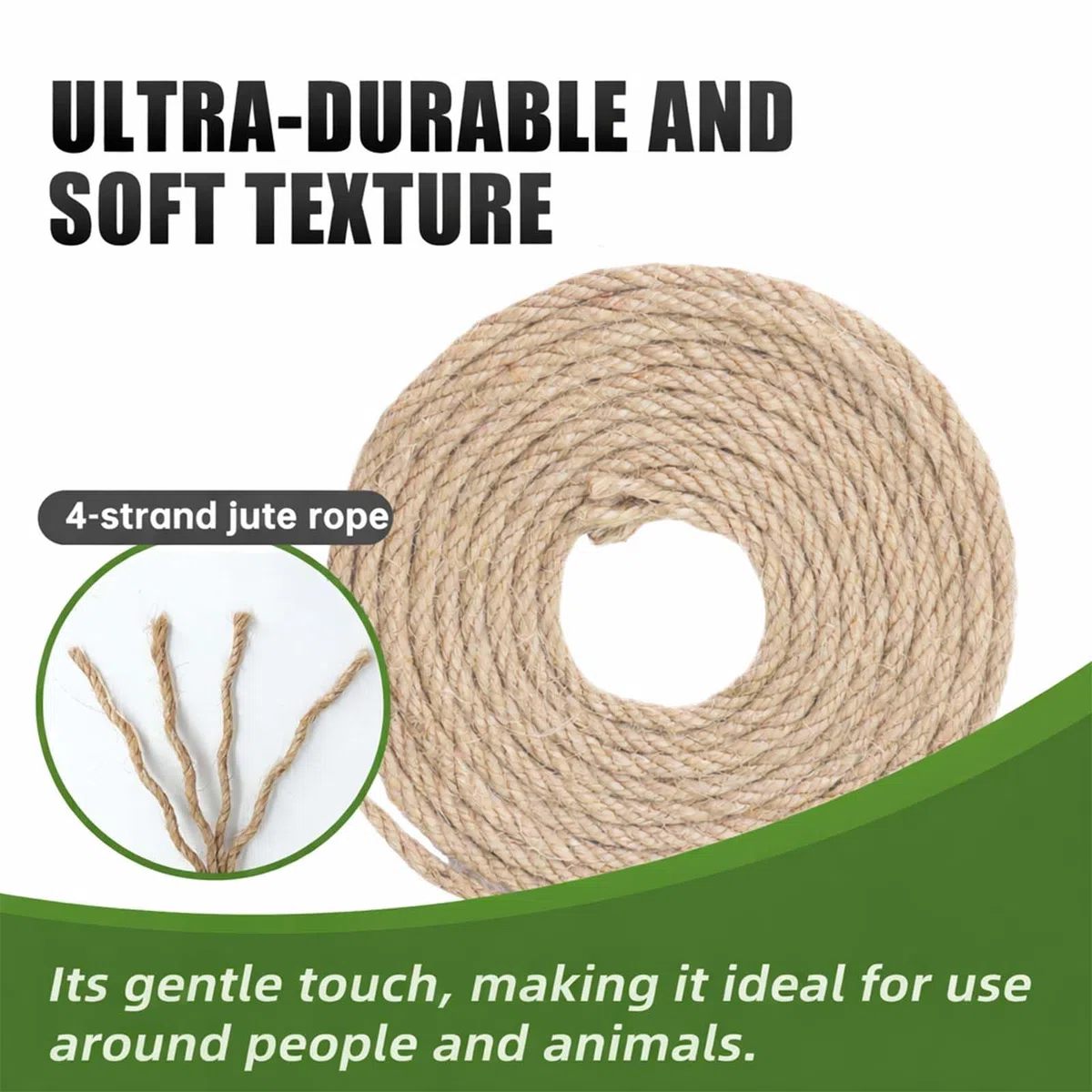 Corda Tiragraffi per Gatti 6mm x 60m, 2 Pezzi Corda per Tiragraffi, Corda Canapa, Sisal per Tiragraffi, Spago per Tiragraffi per Gatti, Ricambi Tiragraffi, Alberi Gatto, Fai da Te, Giardinaggio e Casa