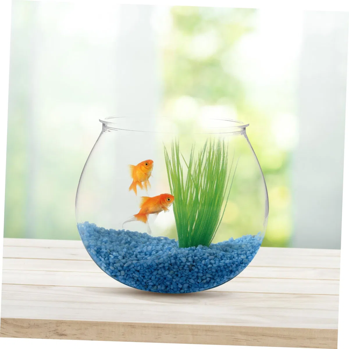 Angoily Acquario da Tavolo Boccia per Pesci in Plastica Trasparente Set 3 Pezzi Decorazione per Design Robusto Adatto per Pesci e Gamberetti