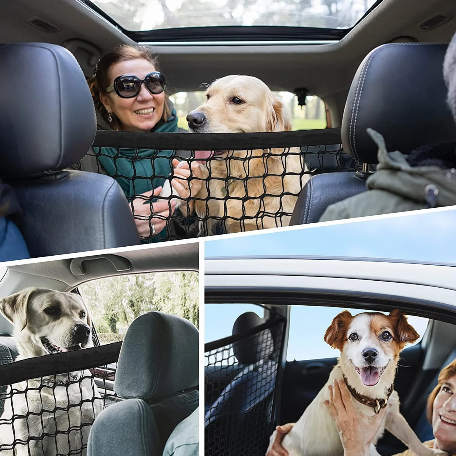 Griglia Protettiva Barriera per Auto Rete di Separazione: Protezione per Cani Auto Protezione per Cani Realizzata in Polipropilene con 4 Ganci, Elasticità Cancello per Cani per il Bagagliaio Divisorio