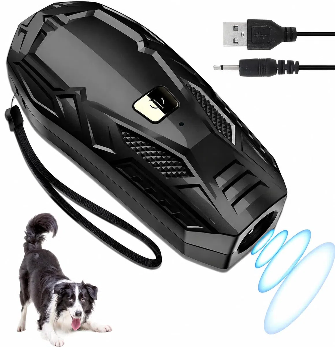 Antiabbaio per Cani, Dispositivi Antiabbaio per Cani Ultrasuoni Portatili con Doppia Frequenza, Dispositivo Antiabbaio per Cani con Portata Effettiva di 5m per Addestramento Interno ed Esterno