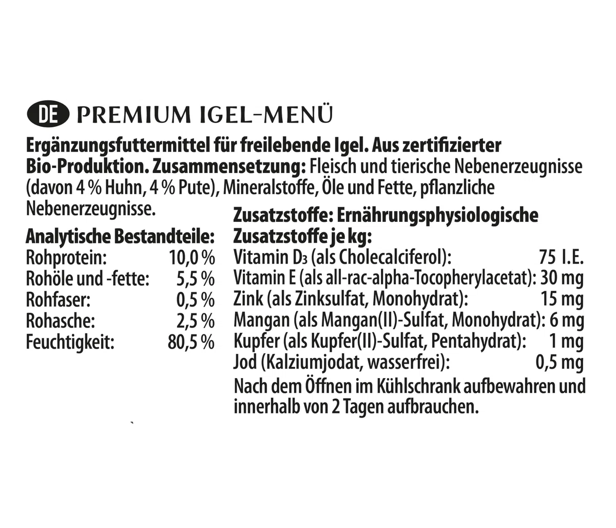 Dehner Natura Premium Menù per ricci, Cibo umido adatto alla specie, cibo completo e speciale, Alimentazione tutto l'anno, svernamento, ricco di proteine, 16 x 100 g.