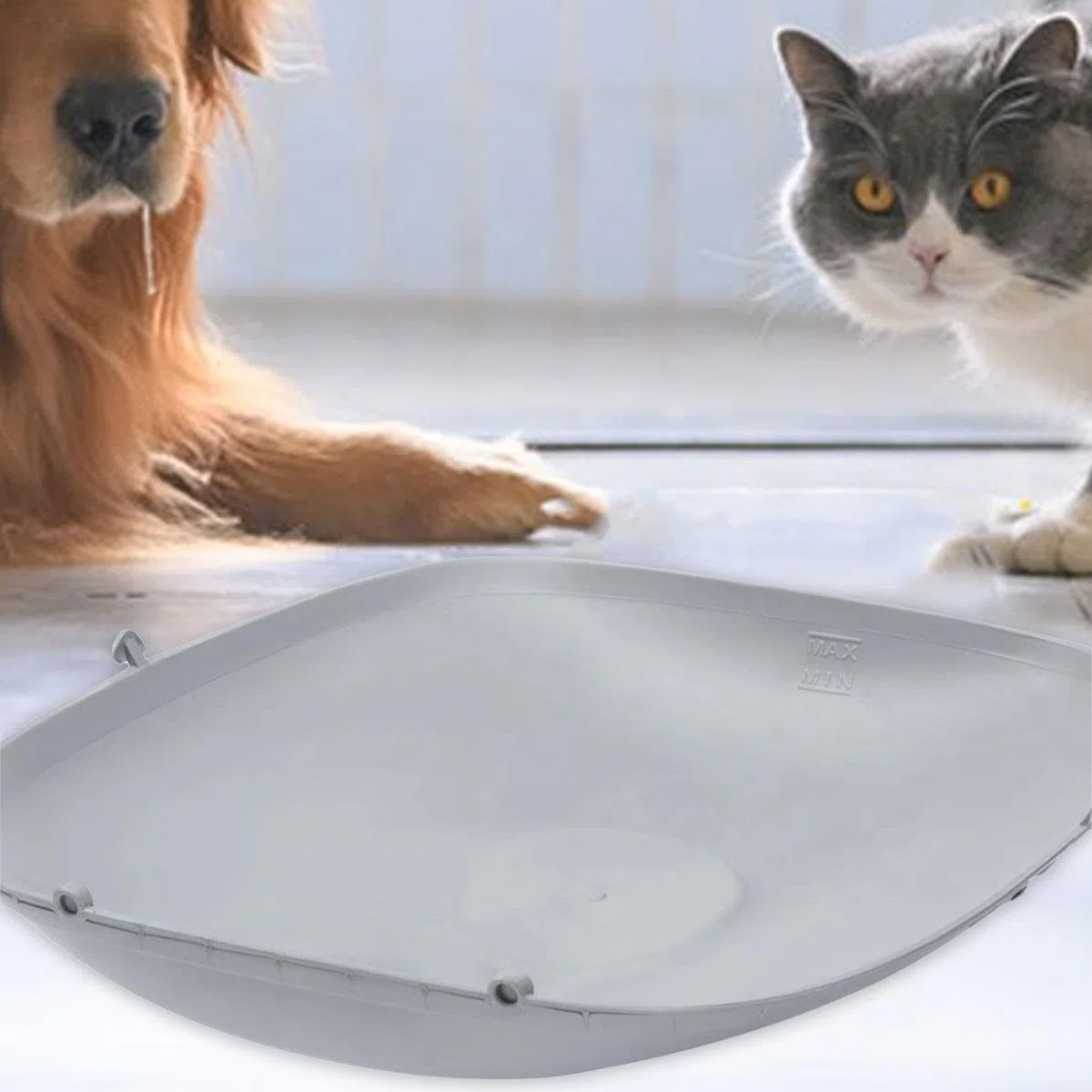 LOVIVER Tappetino in Silicone per Lettiera Autopulente 49,5 X 40x 1 Cm, Tappetino Di Base Più Spesso Antigraffio, Adatto per Lettiera per Gatti Intelligente