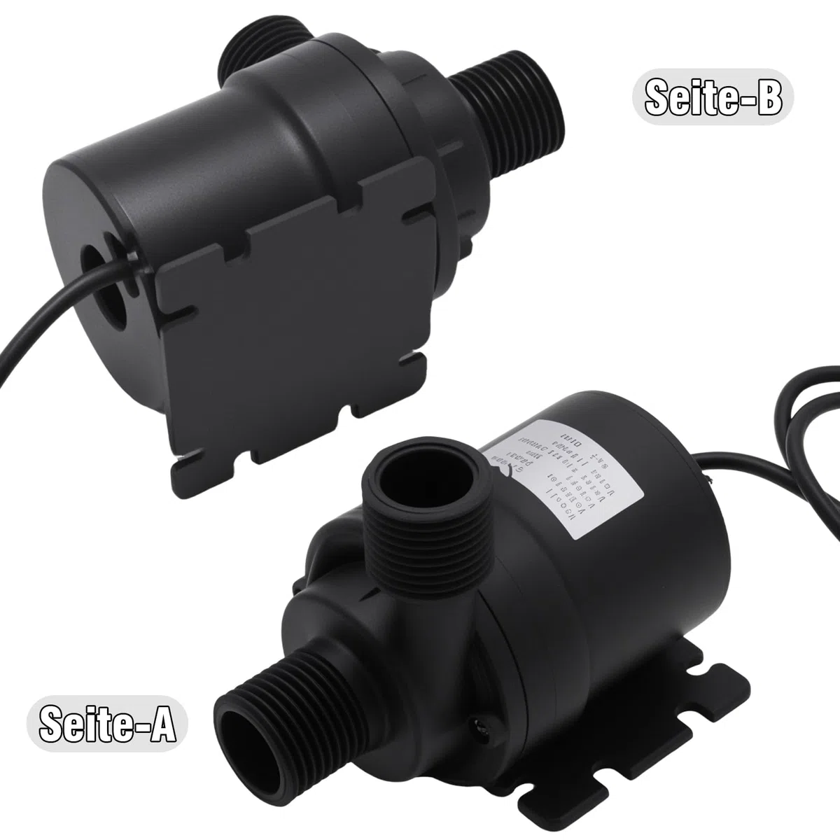 Pompa dell'acqua da 12 V, pompa centrifuga senza spazzole, 1000 l/h, 8 m, in plastica ABS con IP68, per acquario, impianto solare e circuito dell'acqua