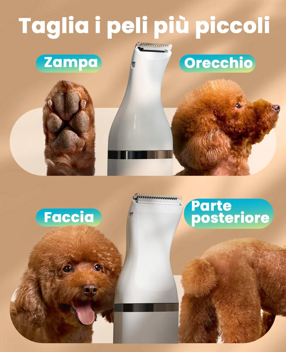oneisall Tosatrice per cani Tosatrice a basso rumore Tosatrice per cani per gatti zampe, occhi, orecchie, viso, corpo (Bianco)