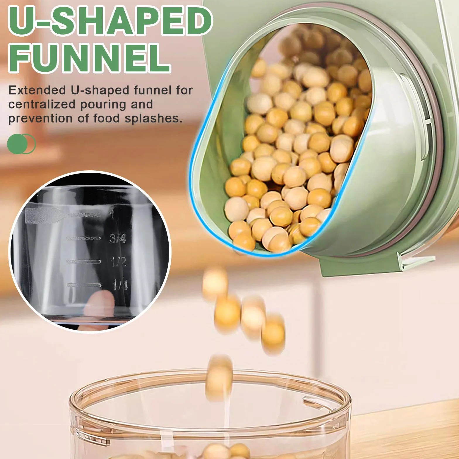 Contenitore Crocchette Cane 3L Contenitore Ermetico Trasparente Porta Crocchette Gatto Senza BPA con Misurino e Manico per Cereali Cibo Secco Riso e Farina
