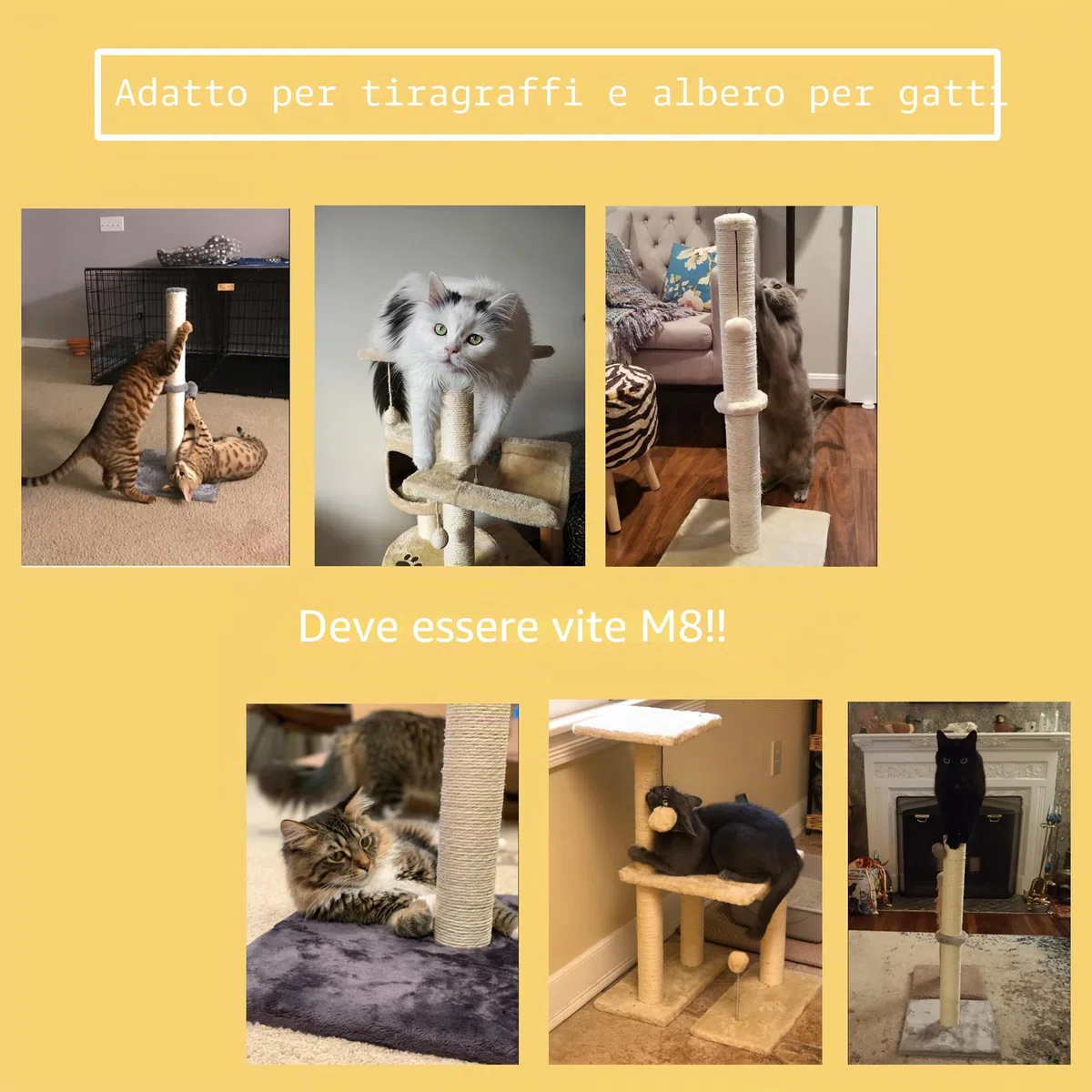 Dimaka 2 pali di ricambio per tiragraffi per gatti, in cartone e sisal, 34 cm