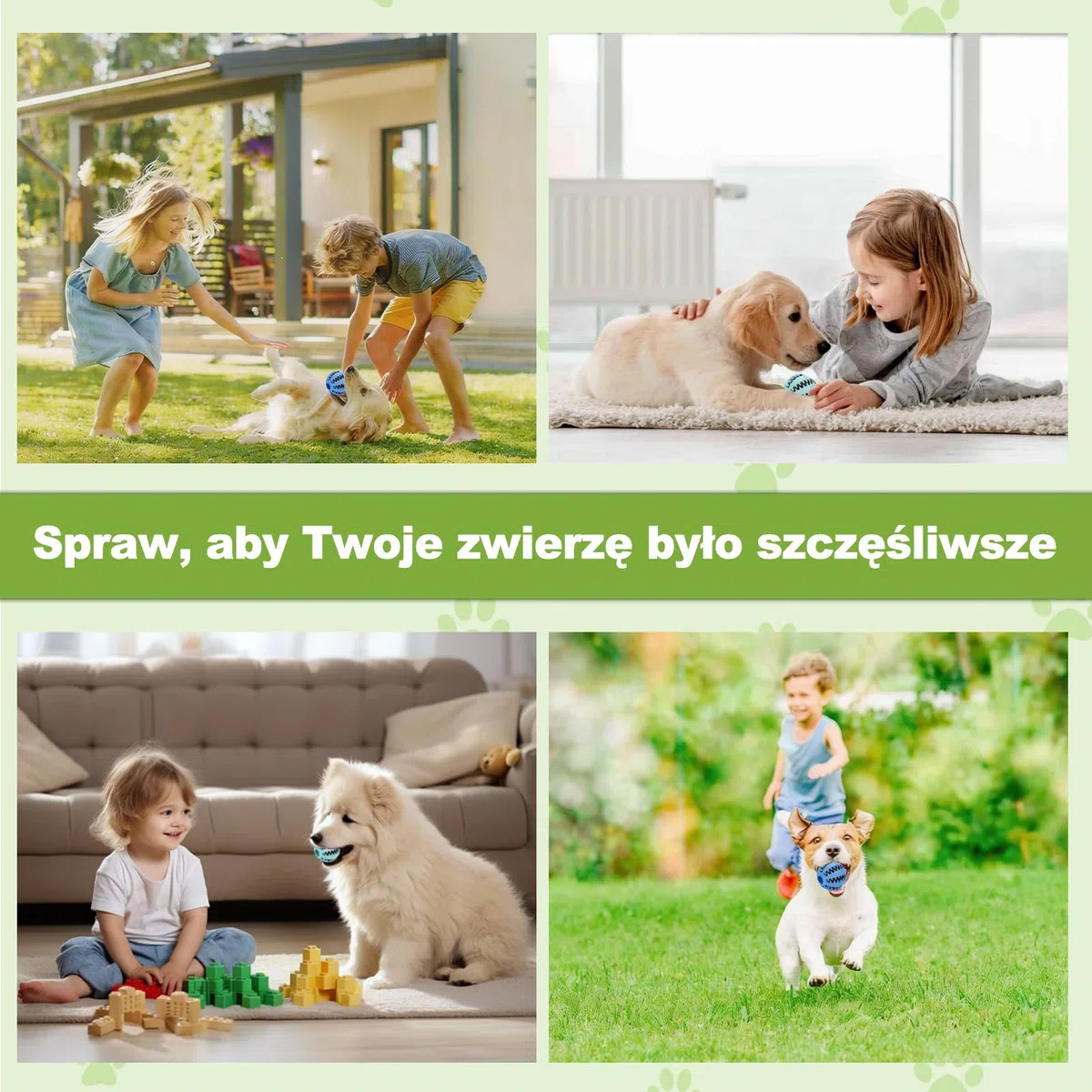 DEWEL Palla per cani giocattolo interattivo per cani giocattolo dispenser per dolcetti per animali domestici palla dentale indistrut tibile palla per la pulizia dei denti (Blu-Verde, 7CM-2PCS)
