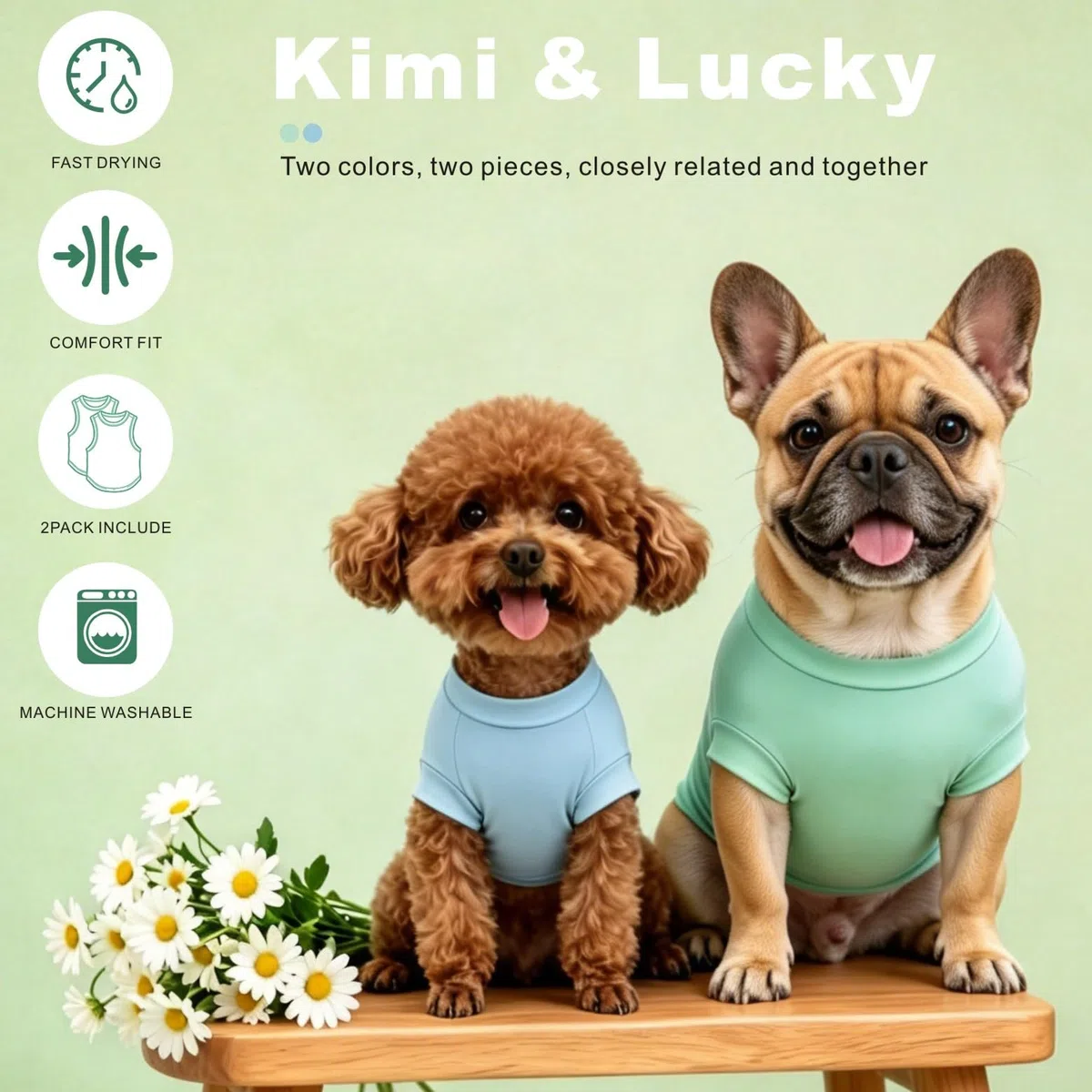 Camicia Cane Protezione UV 2Pack, Maglietta Leggera Cane Gilet di Raffreddamento Secco Rapido Abbigliamento estivo per animali Cani Camicie per cani piccoli medi grandi Gatti