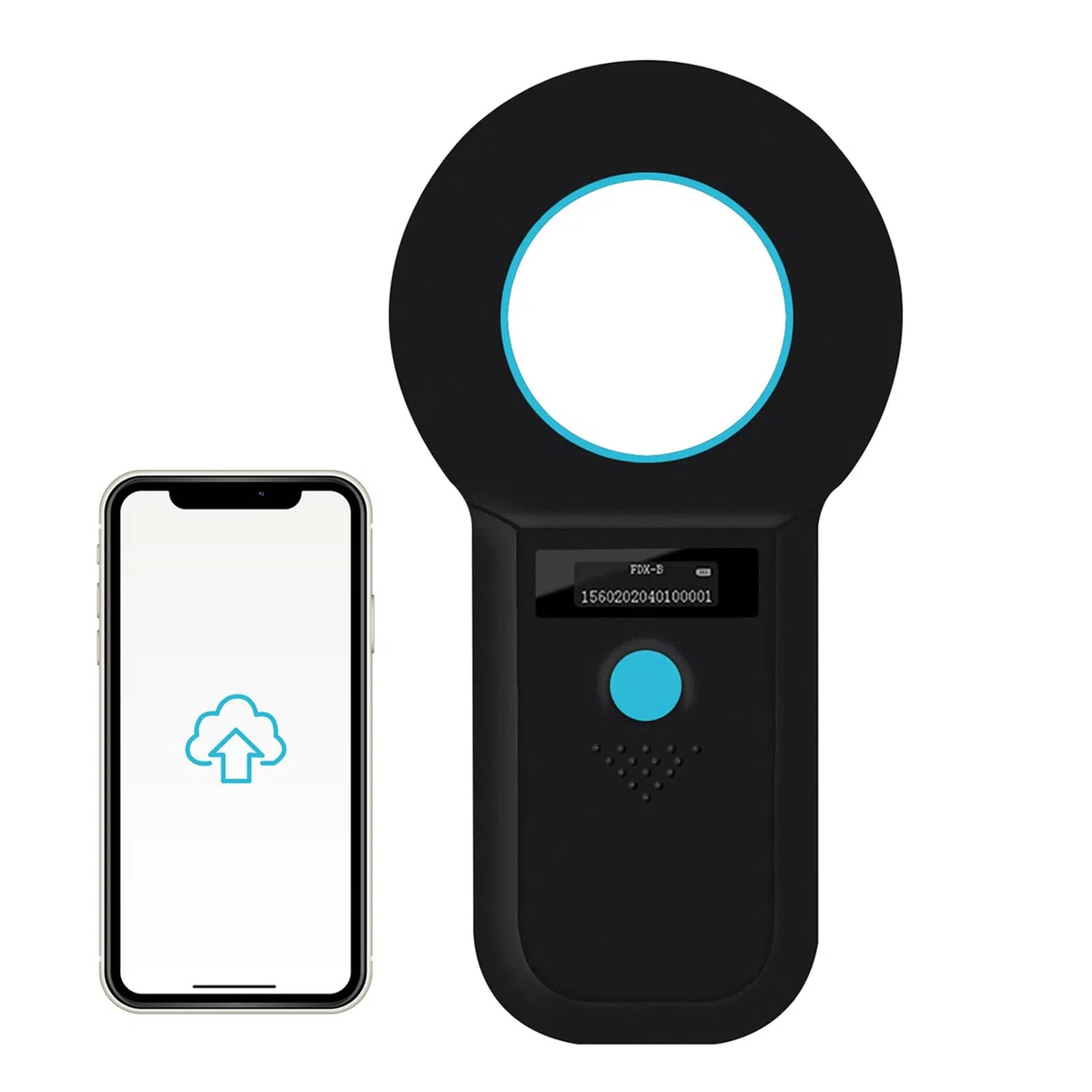 Smoostart Bluetooth Lettore Microchip Cani, Lettore Microchip per Animali FDX-B/EMID Cani/Domestici/suini con 1000 Dati di archiviazione Sincronizzazione dei Dati con Computer e Telefono Cellulare