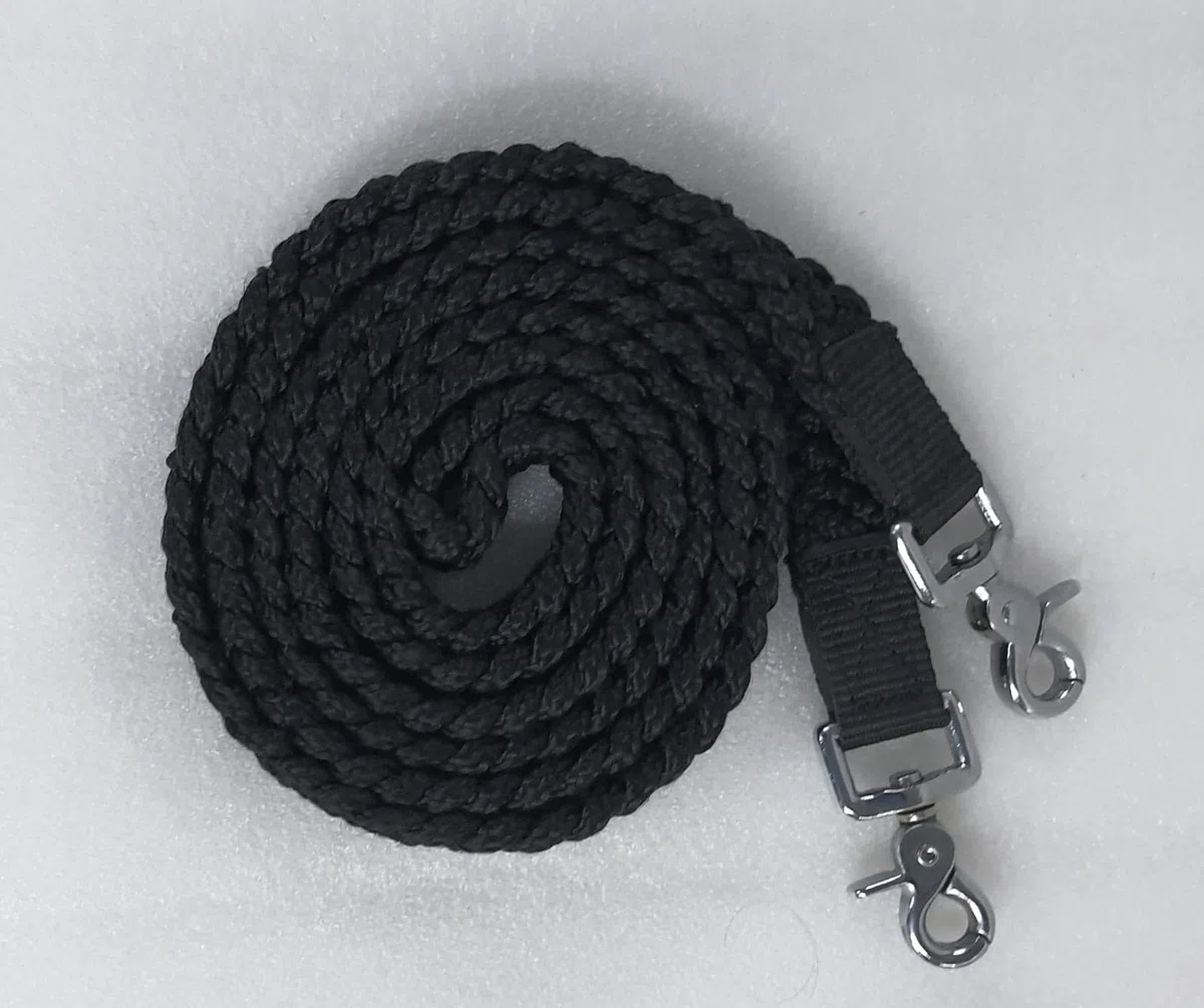 Redini in cotone intrecciato per testiera per cavallo, con bottoni a pressione, redini morbide e resistenti