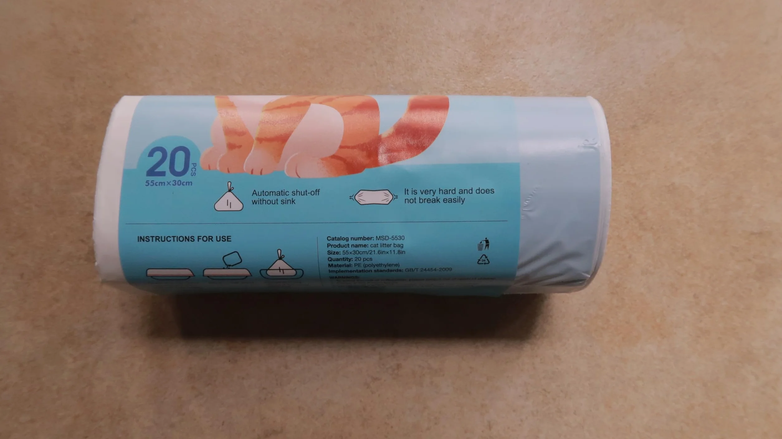 BUNMO Sacchetti per Escrementi per Gatti, compatibili con PURA Max, PURA Max 2 e PURA X, 5 Rotoli*20 (100 Pezzi), 55 x 30 cm