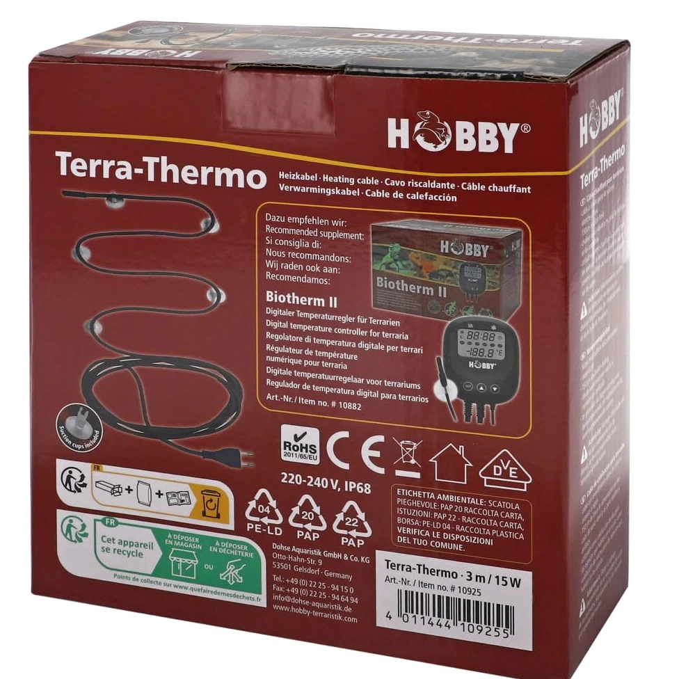 Hobby 10925 Thermo-Terra, Cavo 3 m Termoventilatore/15 W