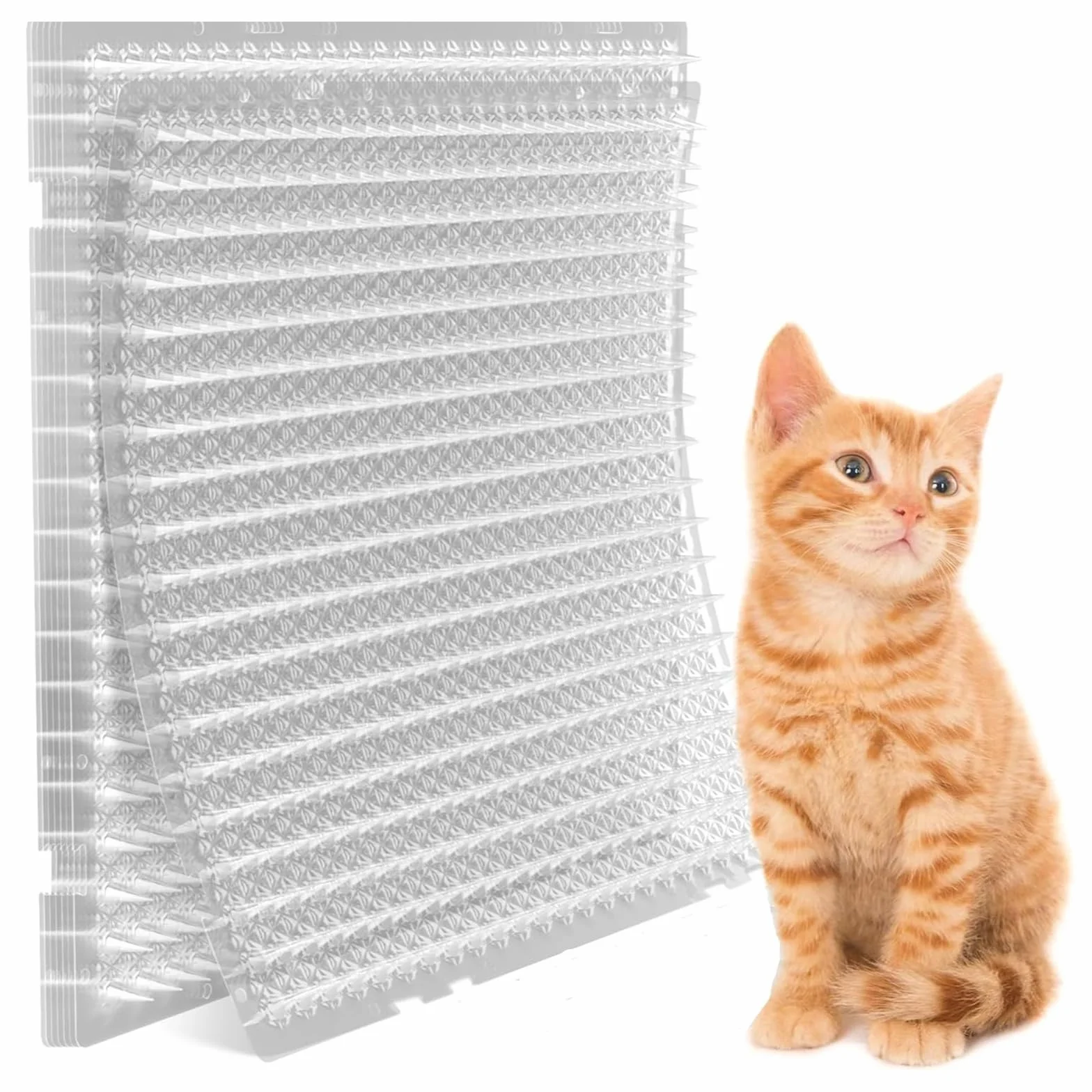 Tappetino Repellente per Gatti, Tappetino Anti Gatto 10 Pezzi | Repellente Naturale per Interni/Esterni | Protezione Giardino, Balconi e Aiuole | Eco-Sicuro, Resistente All'Acqua (10, Trasparente)