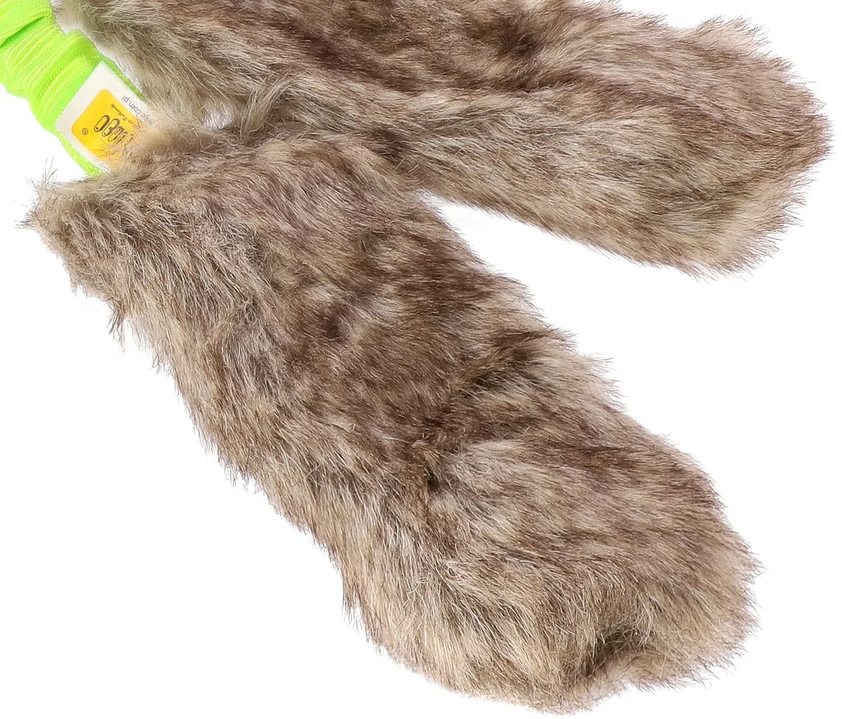 DINGO Set: 3 x Giocattoli da Caccia in Pelliccia Sintetica – Teaser con Squittio, Manico Elastico 55 cm, per Agility, Addestramento del Cane, Corsa e Gioco, Verde (Z30028)