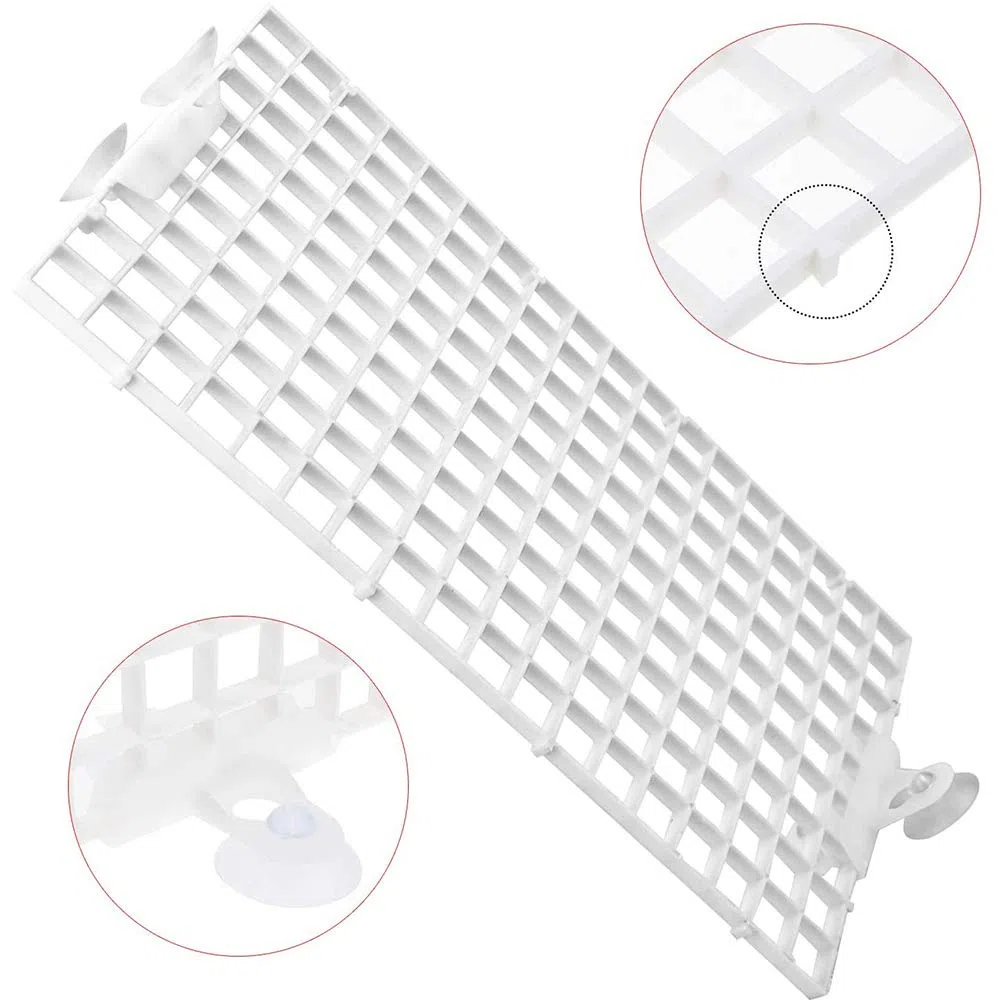 4 Pezzi Fishtank Divisori,Vassoio Acquario Cassa,Acquario con Griglia di Isolamento,con 4 Clip,per Acquari isolare Board Grid Vassoio Egg Crate Filtro Inferiore (Bianca)