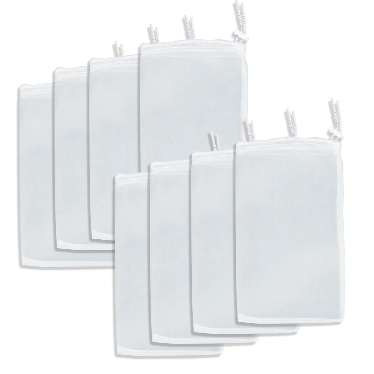 Pawfly 8 Pack di Sacchetti di Materiale filtrante per acquari, Sacchetto a Rete Extra fine per acquari con Coulisse 150 Micron Sacchetto a Rete per resine Fini (20 x 30 cm)