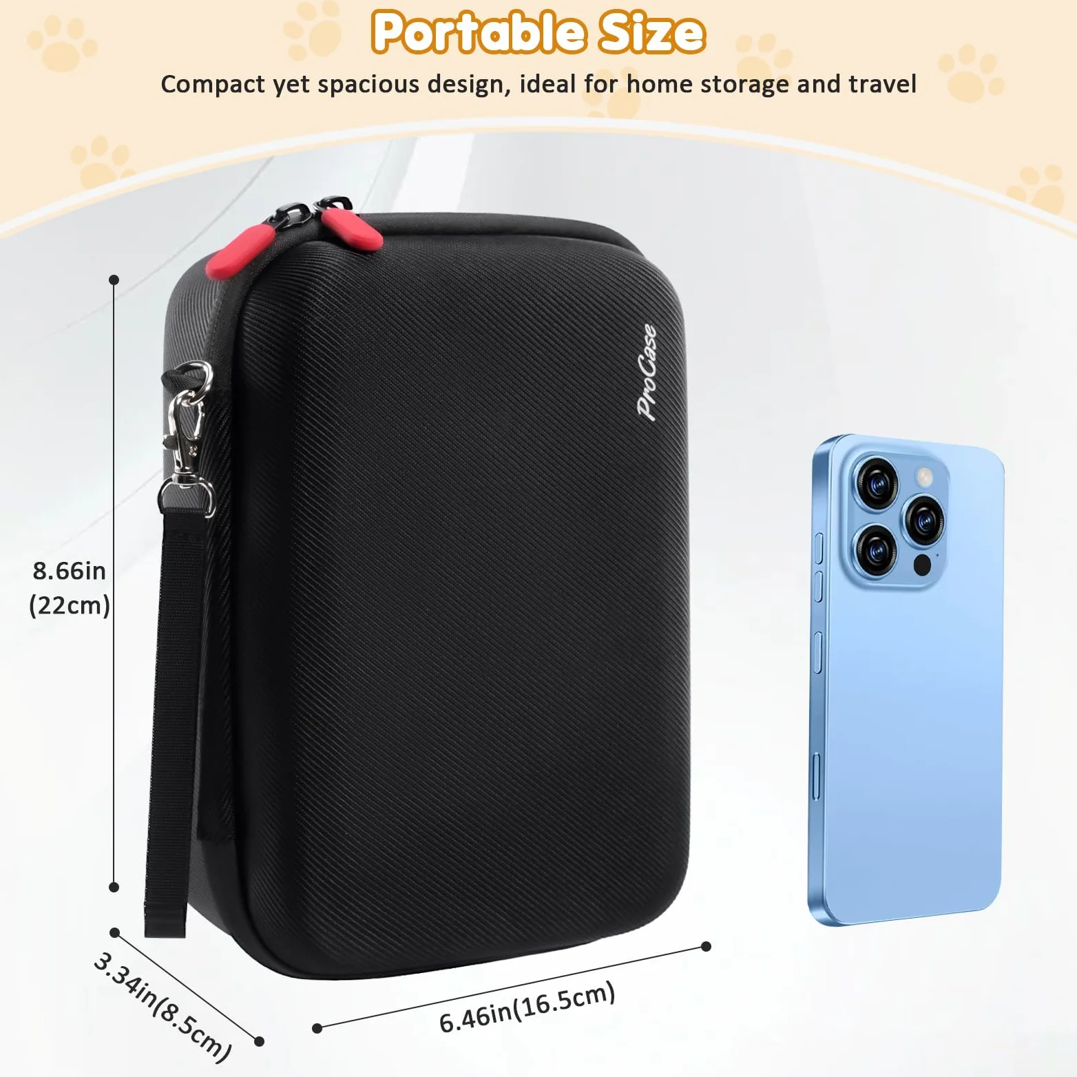 ProCase Borsa per la Toelettatura del Cane, Organizzatore di Viaggi per la Cura Della Pelliccia e Toelettatura Degli Animali Domestici -Nero