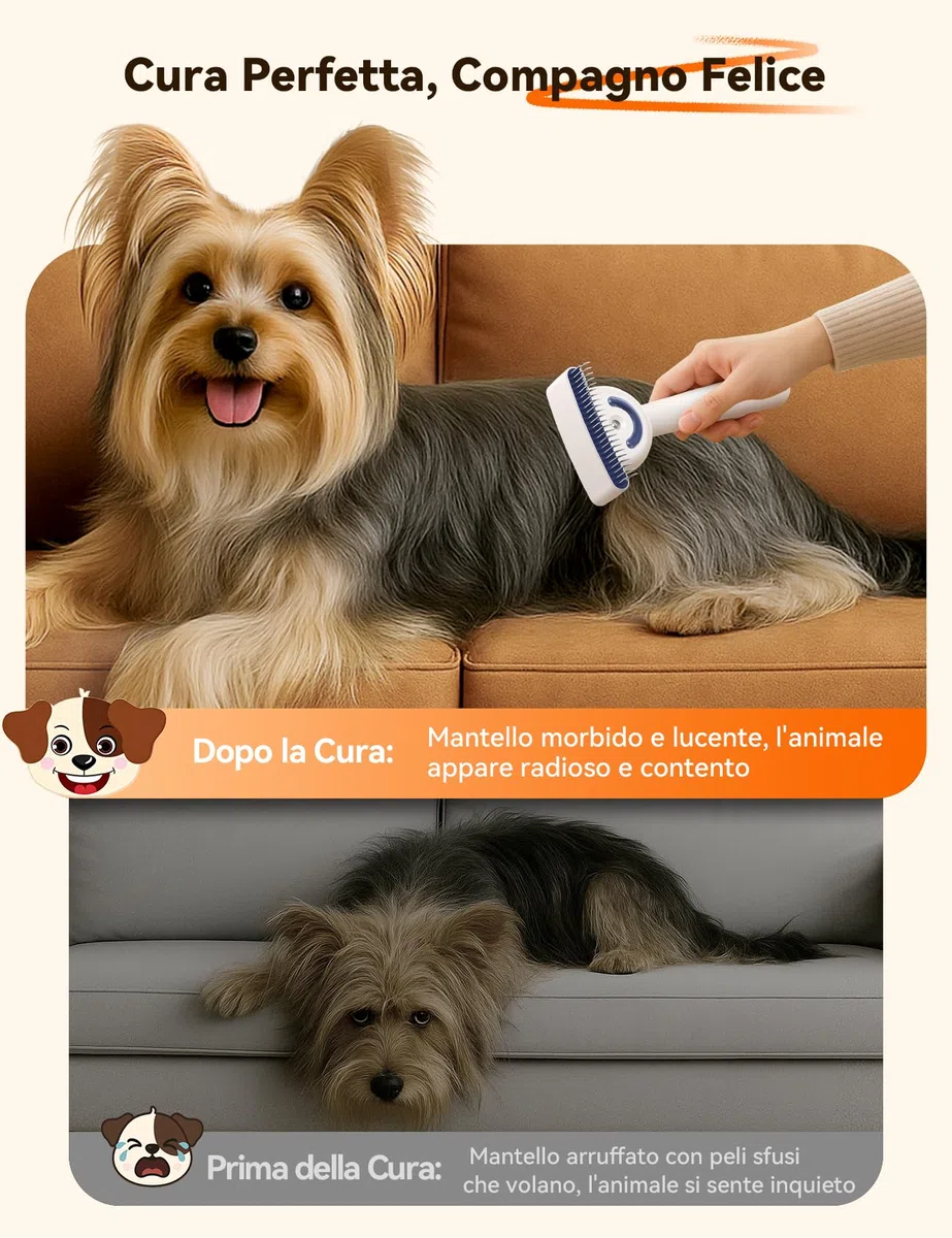 FEELNEEDY Spazzola per Cani, Spazzola a Vapore per Cani, Pettine per Gatti, Vapore a Doppia Faccia, 23+35 Spazzole per Toelettatura e Districatura dei Nodi per Gatto Cane a Pelo Corto e Lungo