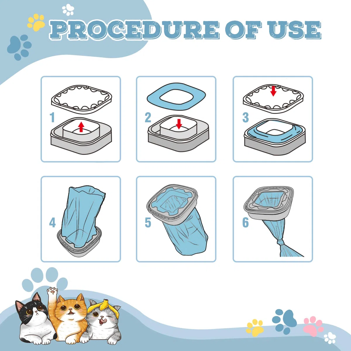 14 pellicole di riempimento e sacchetti per lettiera per gatti Litter Genie XL, LitterLocker Fashion & LitterLocker II (4,5 m, senza cartuccia)