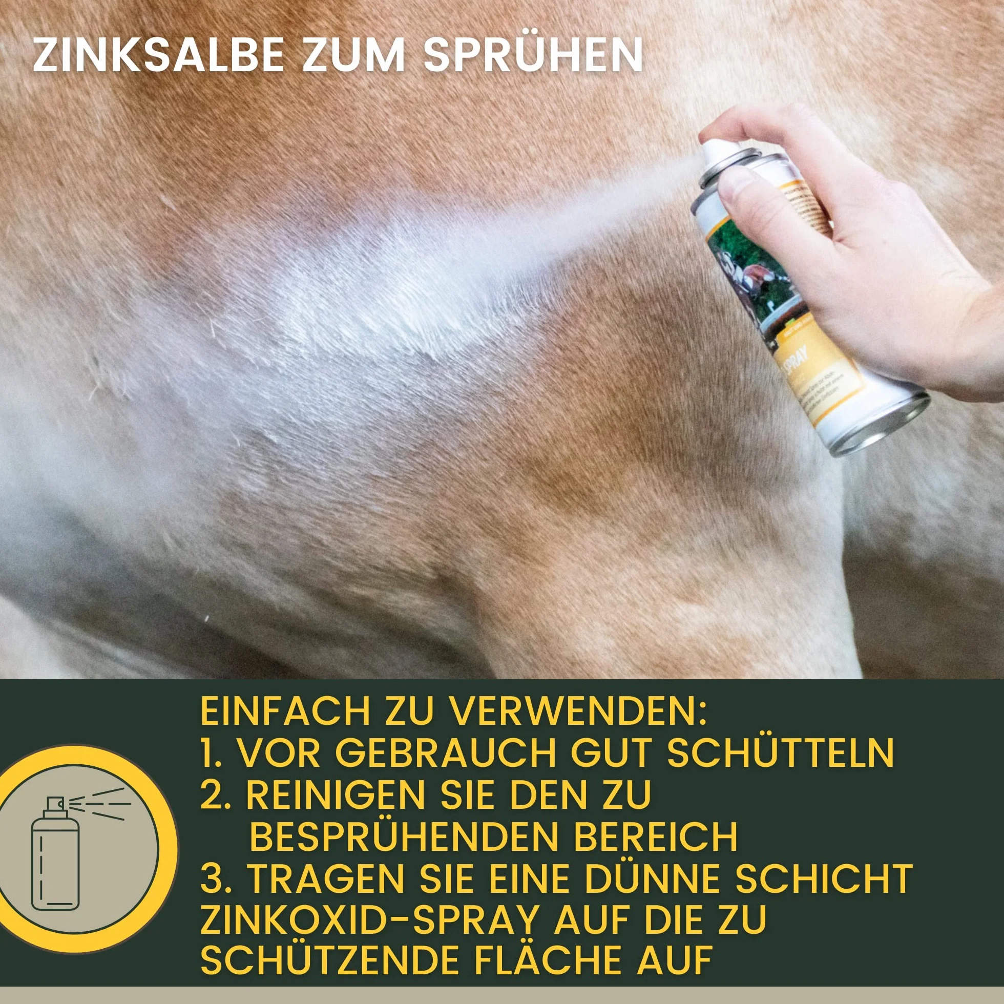 EMMA Zinco Spray Cavallo I Unguento Spray Zinco I Ossido di Zinco Spray per la Protezione delle ferite Cane Gatto I Kit di Pronto Soccorso Cane I Zinco Spray Impermeabile e Traspirante 2 * 200ml