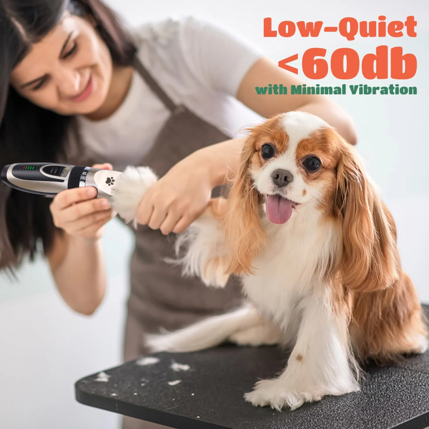 Nobleza - Tosatrice per Cani Kit Tosatrice per Cani Professionale Ricaricabile Grooming Clipper per Peli Spessi, Lunghi e Ricci, 2 Velocità Regolabili, Forbici e Pettine