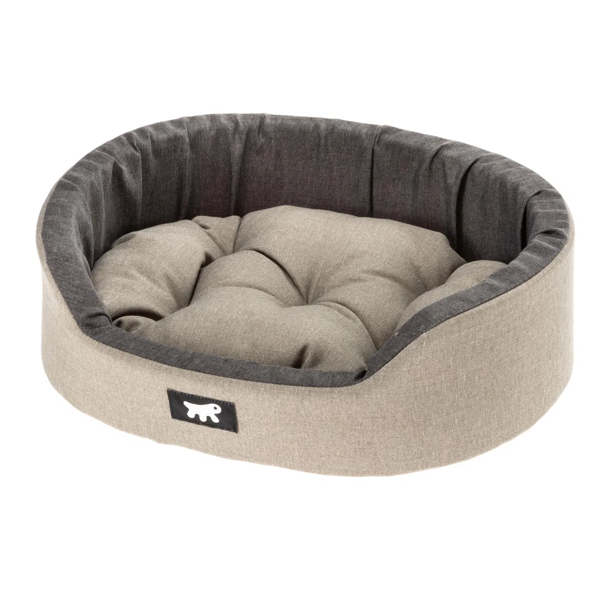 Ferplast Cuccia Cane Interno Dandy - Cuscino Rimovibile, Lavabile, Rivestimento in Cotone con Soffice imbottitura, ideale anche come Cuccia Gatto, 45 x 35 x h 13 cm, Marrone
