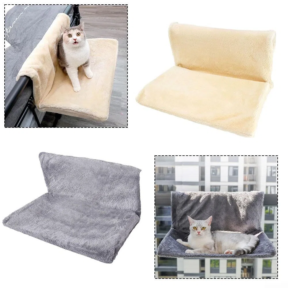 Letto per termosifone sospeso per gatti e piccoli animali domestici, morbido tessuto felpato con robusto telaio in metallo pieghevole, 45 x 30 x 24,5 cm, design accogliente e caldo per
