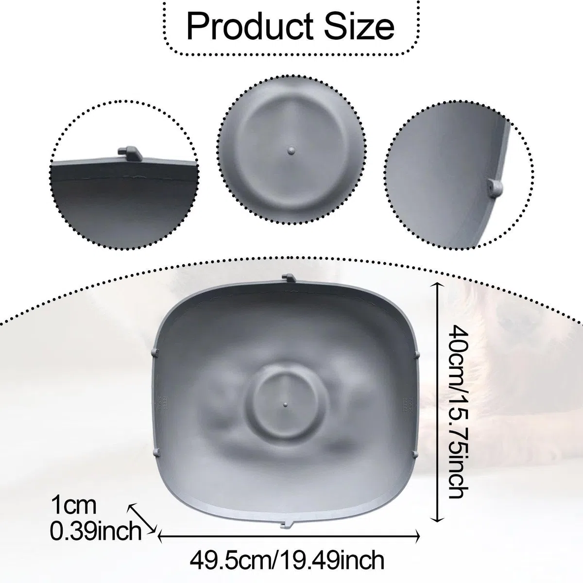 LOVIVER Tappetino in Silicone per Lettiera Autopulente 49,5 X 40x 1 Cm, Tappetino Di Base Più Spesso Antigraffio, Adatto per Lettiera per Gatti Intelligente
