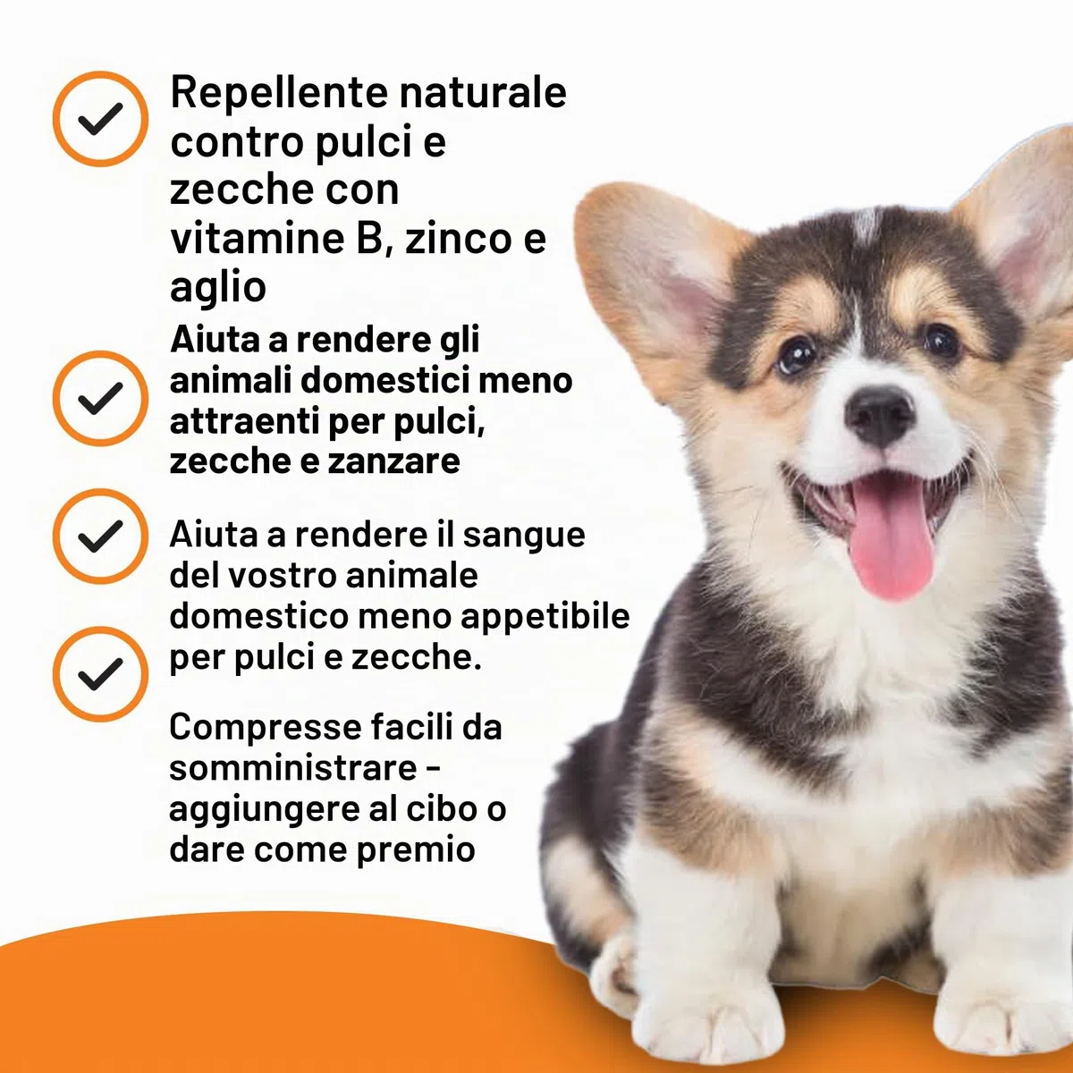 VETIQ Compresse antipulci per Cani e Gatti, Un Repellente Naturale Mantiene Gli Animali Domestici Liberi da pulci, zecche e zanzare, Contiene lievito, Zinco, vitamine del Gruppo B e Aglio, 90