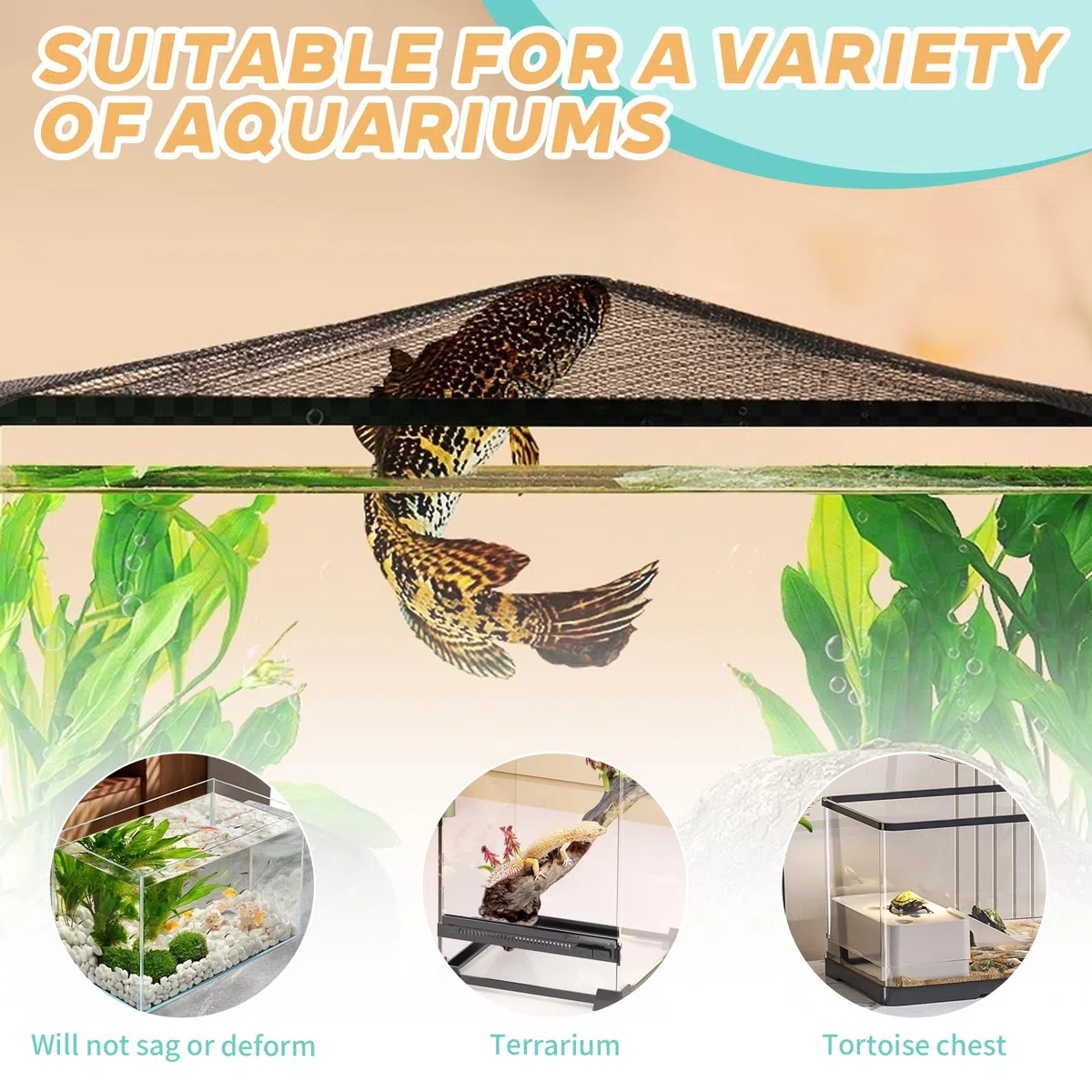 Filtro per Acquario, Acquario Rete Magnetica Anti-Salto, Isolamento Pesci Anti-Fuga Tappo, Copertura Pesci, Rettili, Tartarughe E Altri Animali (80x40cm)