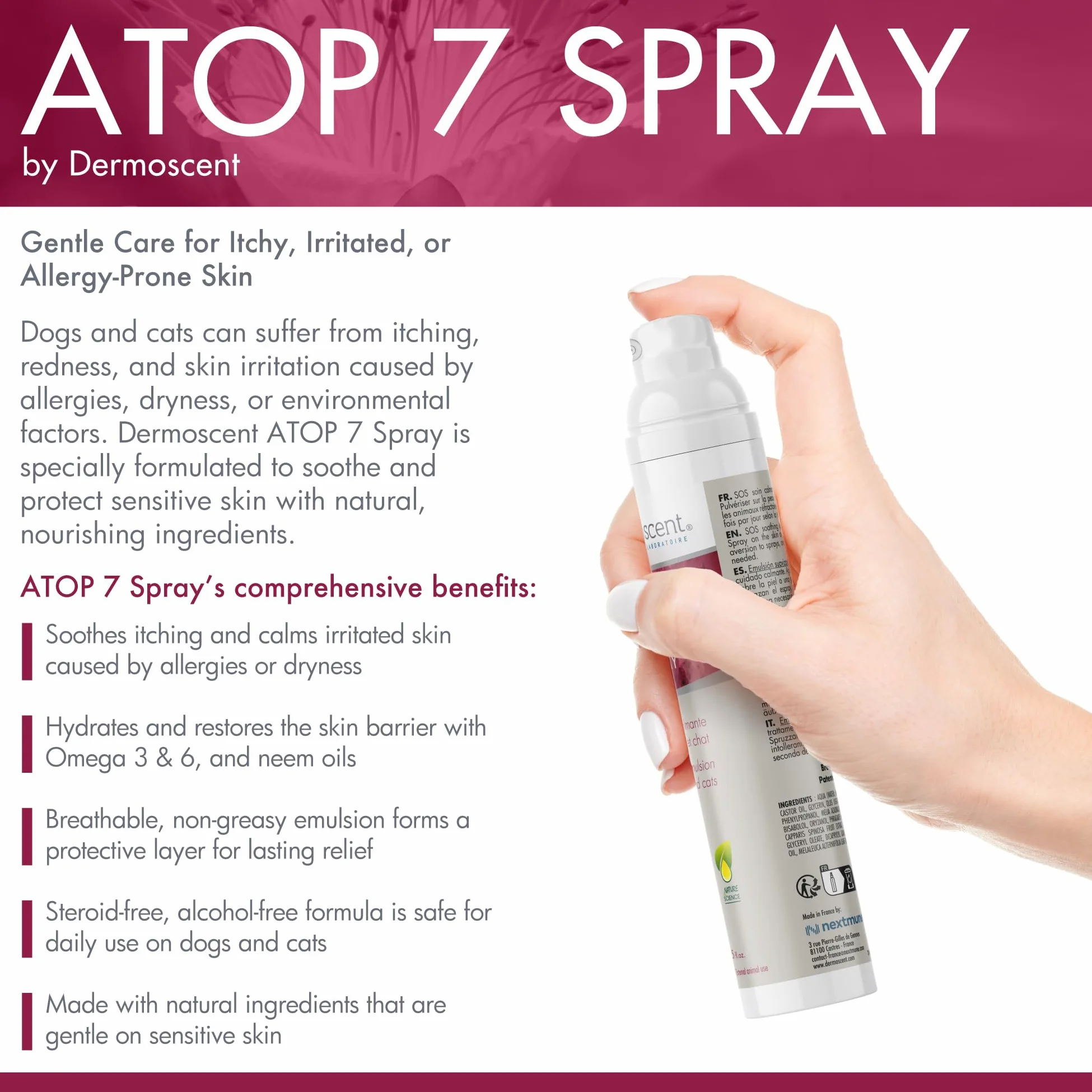 DERMOSCENT ATOP 7 Perro GATO Spray 75ML (NDR)