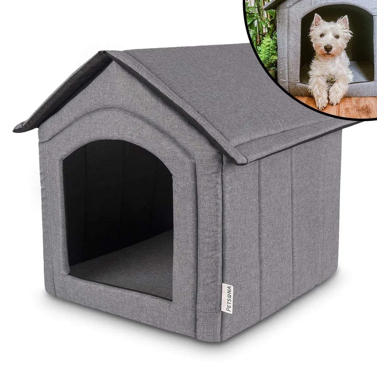 Grotta Per Cani Pieghevole Casa Per Cani Con Tetto Rimovibile Letto Per Gatti Animali Domestici Cuccia Per Cani Taglia XL, Grigio