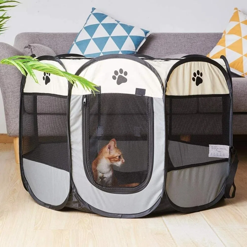 Recinto per Cani da Interno,Box Pieghevole Per Animali Domestici,Box Per Gatti,Cani Per Interno,Recinto Pieghevole,Box per Cuccioli per Piccoli Animali,74 x 74 x 43cm