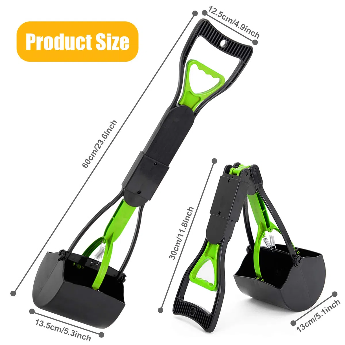 Manico Animale Domestico Pooper Scooper e Tasche 24 Pollici per Cani, Easy Clean UP verrichten per Tutti Gli Animali Domestic, Portatile Scoop di Poop Dog con Dispenser, Cortile Pooper Scooper