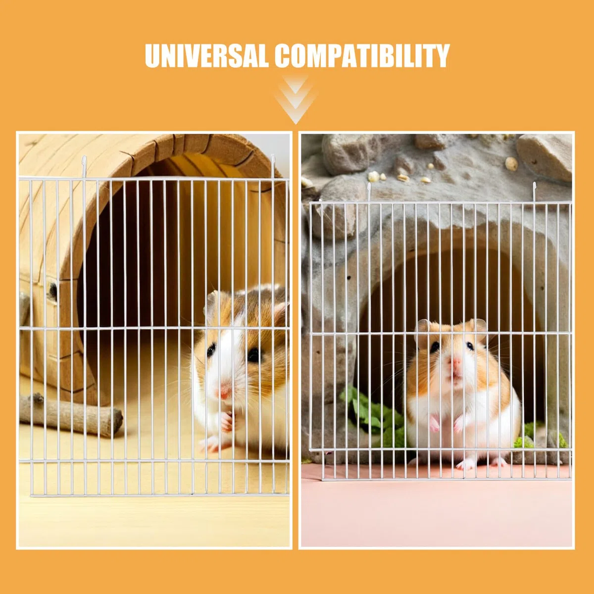 Hohopeti Divisorio per Gabbia per Piccoli Animali in Ferro Bianco 2 Pezzi, Pannello Separatore Robusto e Trasparente per Habitat Domestici e Animali da Compagnia