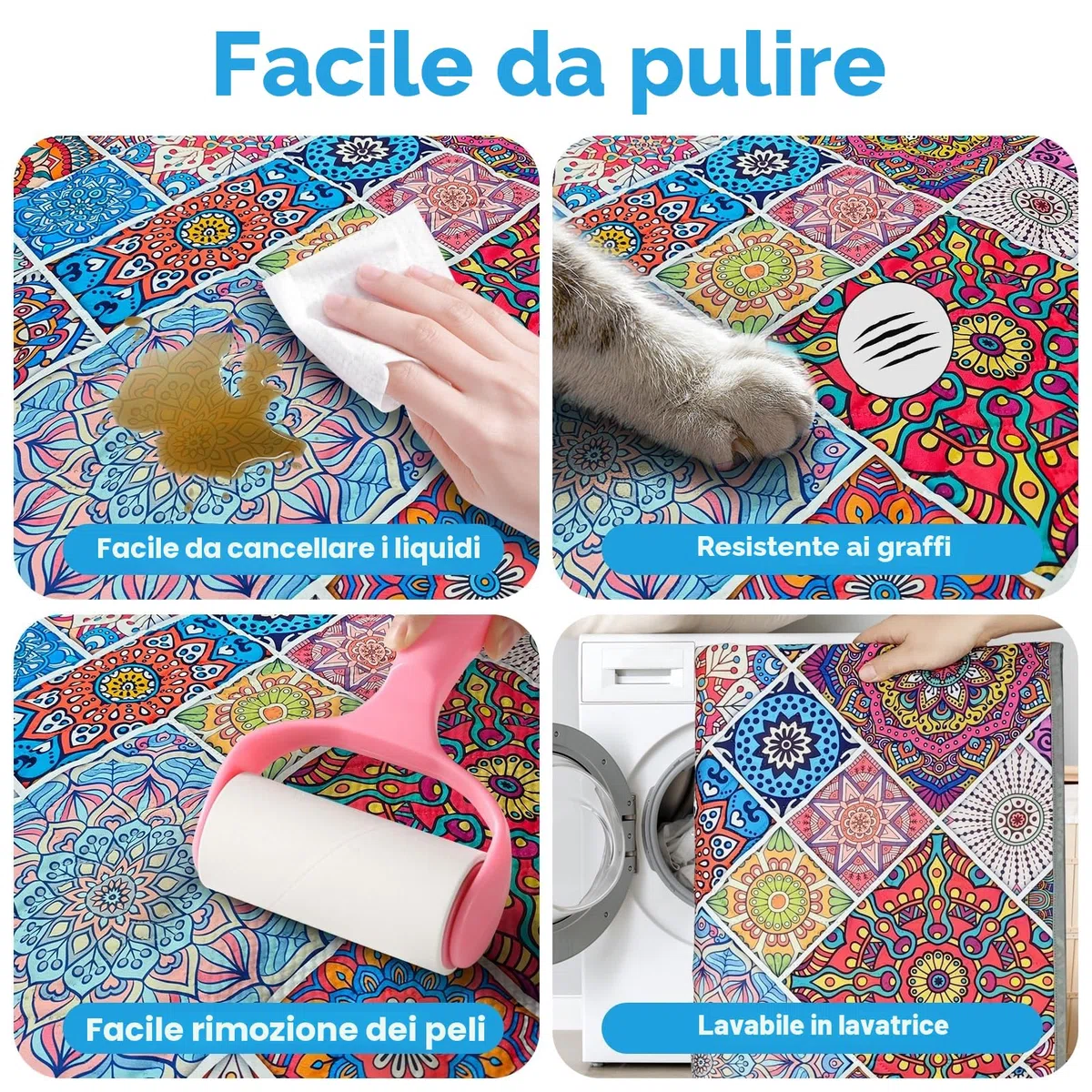 Coperta impermeabile per cani bohémien, coperta per animali domestici, coperta per divano reversibile, lavabile, protegge mobili, letto, divano per cuccioli e gatti
