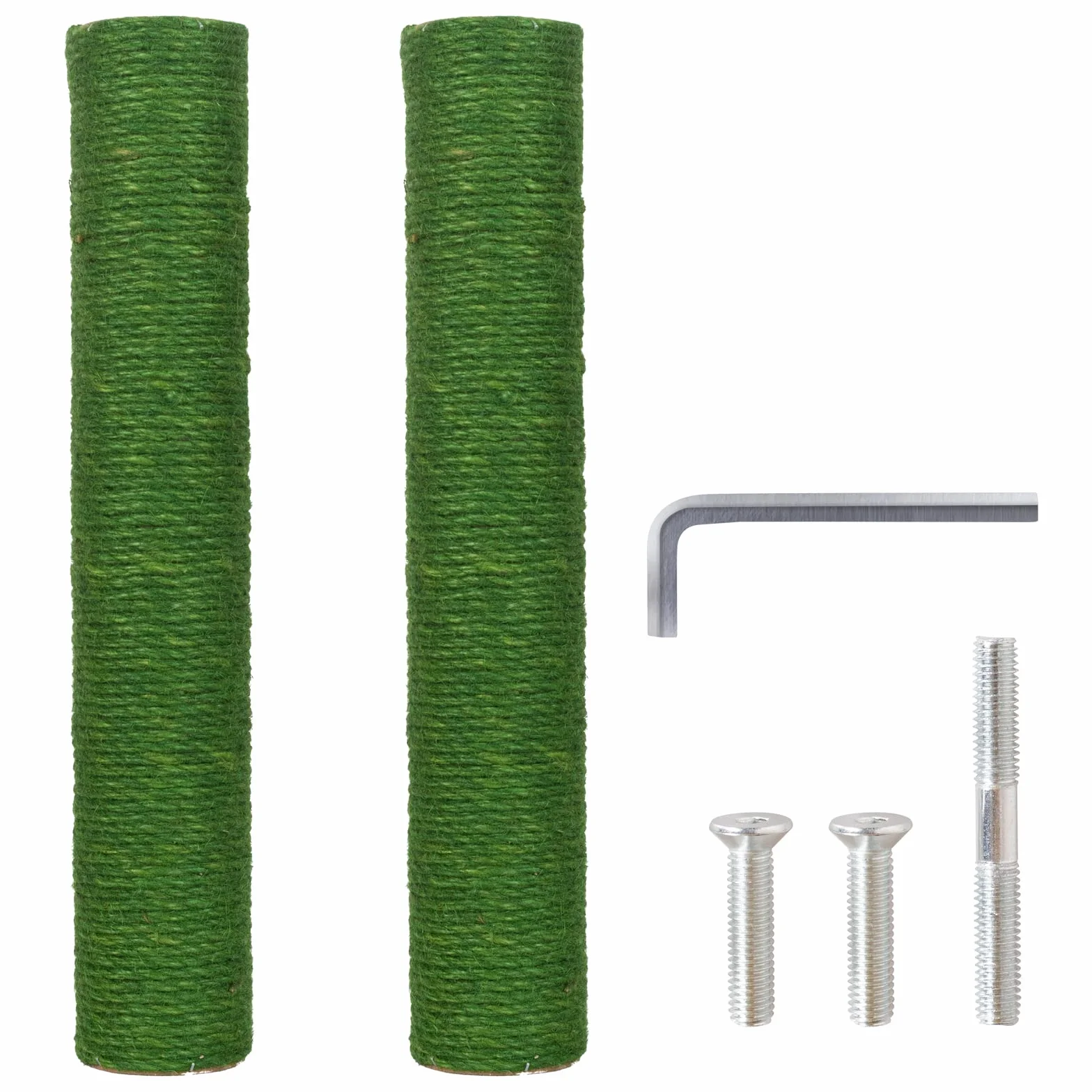 Tiragraffi di ricambio per gatti, Sisal, 40 cm, 2 pezzi M8 parti di ricambio per tiragraffi per la ristrutturazione, Bianco, viti incluse (Verde)