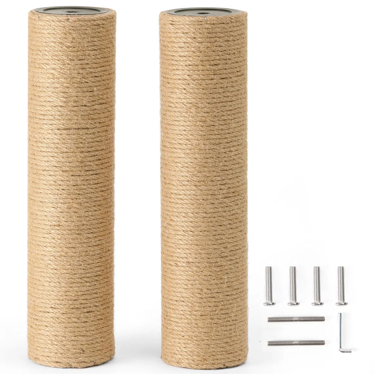 FUKUMARU 2 Confezioni di Ricambio per Palo Tiragraffi, 37cm x 9cm, Colonna tiragraffi in Corda di Iuta Naturale con Viti M8,Adatto per Vari Tiragraffi di FUKUMARU