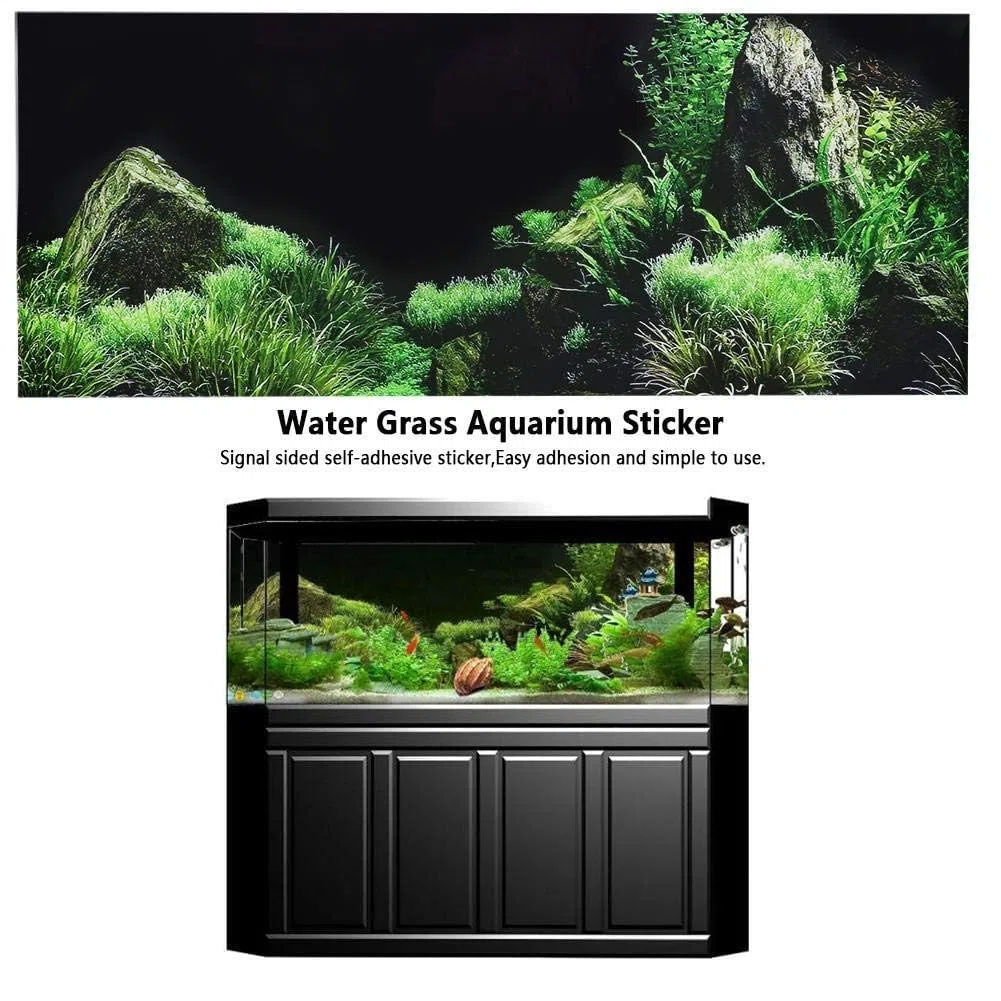 Effetto 3D Seafloor Acqua Erba Poster Autoadesivo Rettile Terrario Acquario Sfondo Acquario Adesivo murale Acquario Sfondo Poster subacqueo PVC Decor Wall Paper (61 x 40cm)