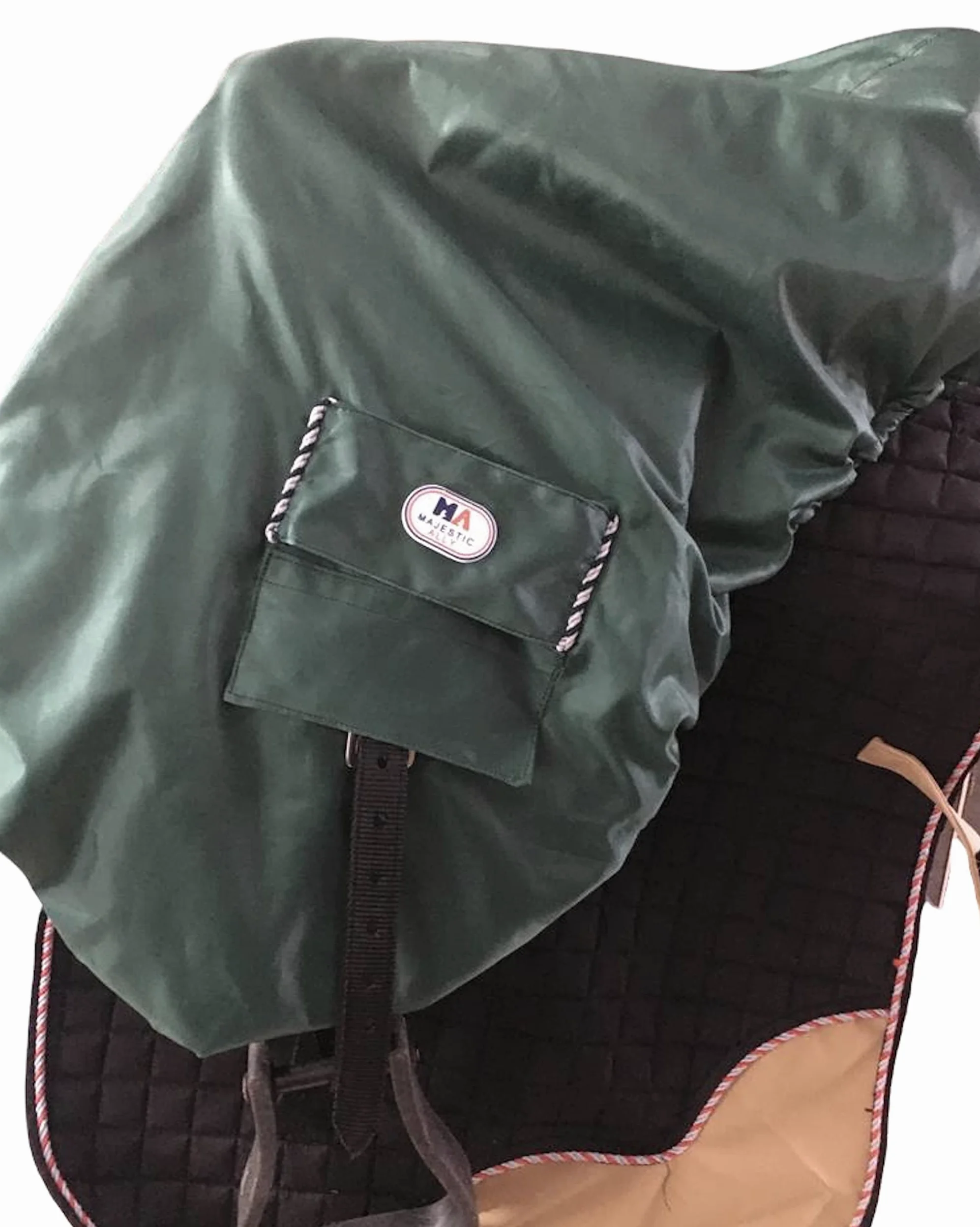 Majestic Ally Coprisella in Nylon Impermeabile Foderato in Pile, Colore Verde Cacciatore