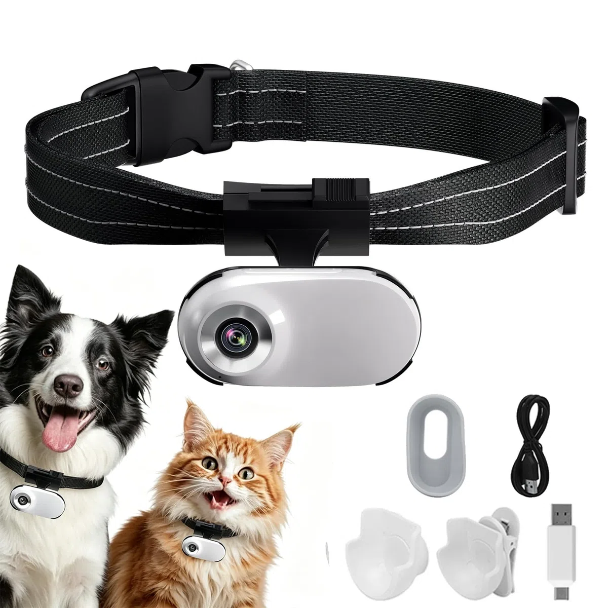 HD 1080P Cat Camera Collare con Registrazione Video, Mini Macchina Fotografica Wireless Sportiva, Piccole Telecamere di Azione, Corpo Camera per Pet Supplies, Articoli per
