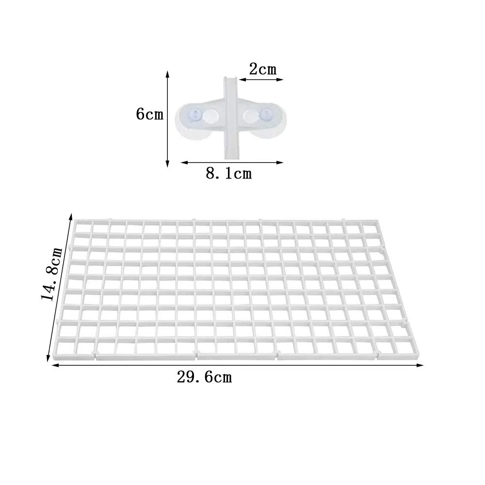 4 Pezzi Fishtank Divisori,Vassoio Acquario Cassa,Acquario con Griglia di Isolamento,con 4 Clip,per Acquari isolare Board Grid Vassoio Egg Crate Filtro Inferiore (Bianca)