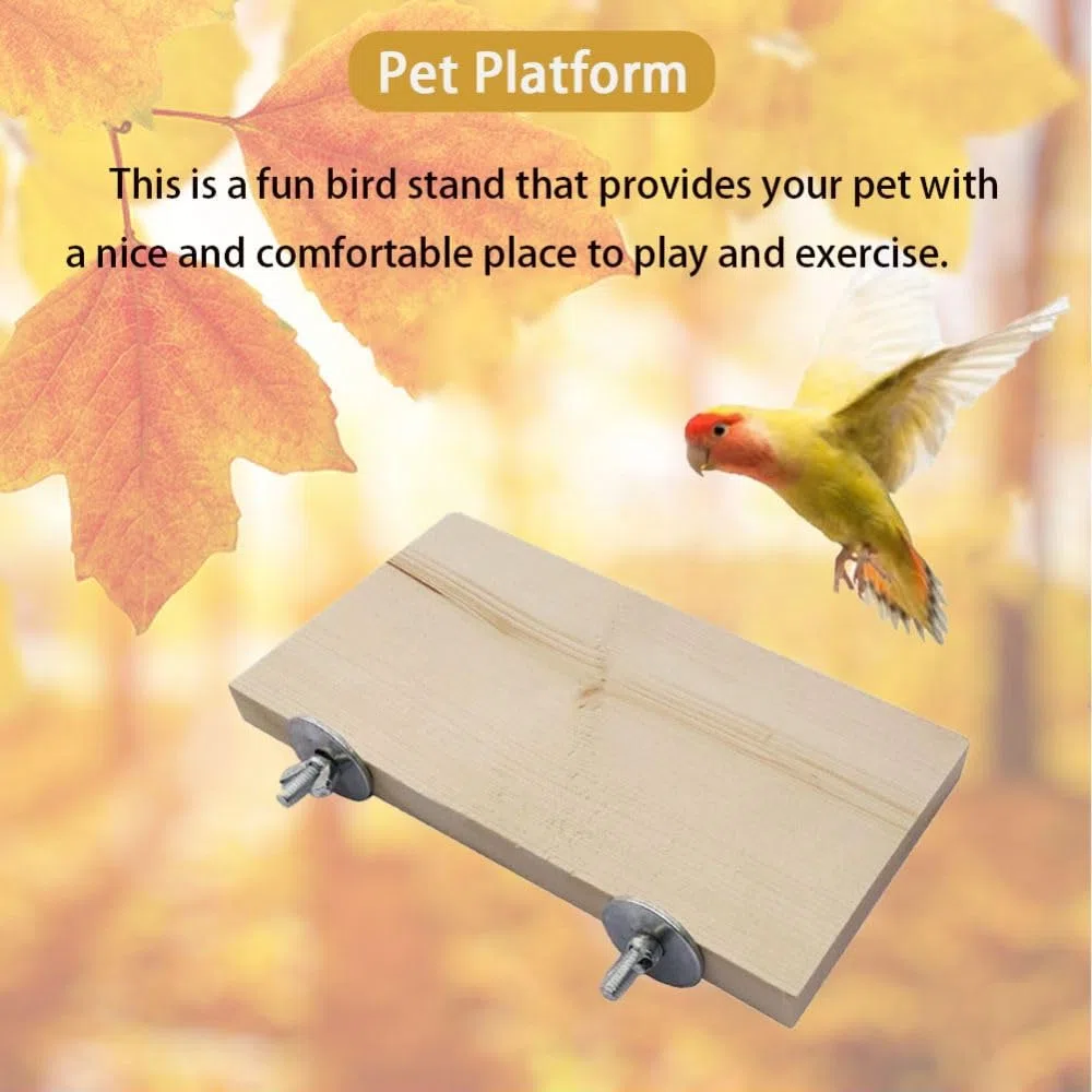 Piattaforma piatta in legno per uccelli, 2 pezzi, piattaforma per arrampicata per animali domestici, accessori per piccoli animali, parrocchetti, pappagalli, cincillà, criceti, ratti, topi e